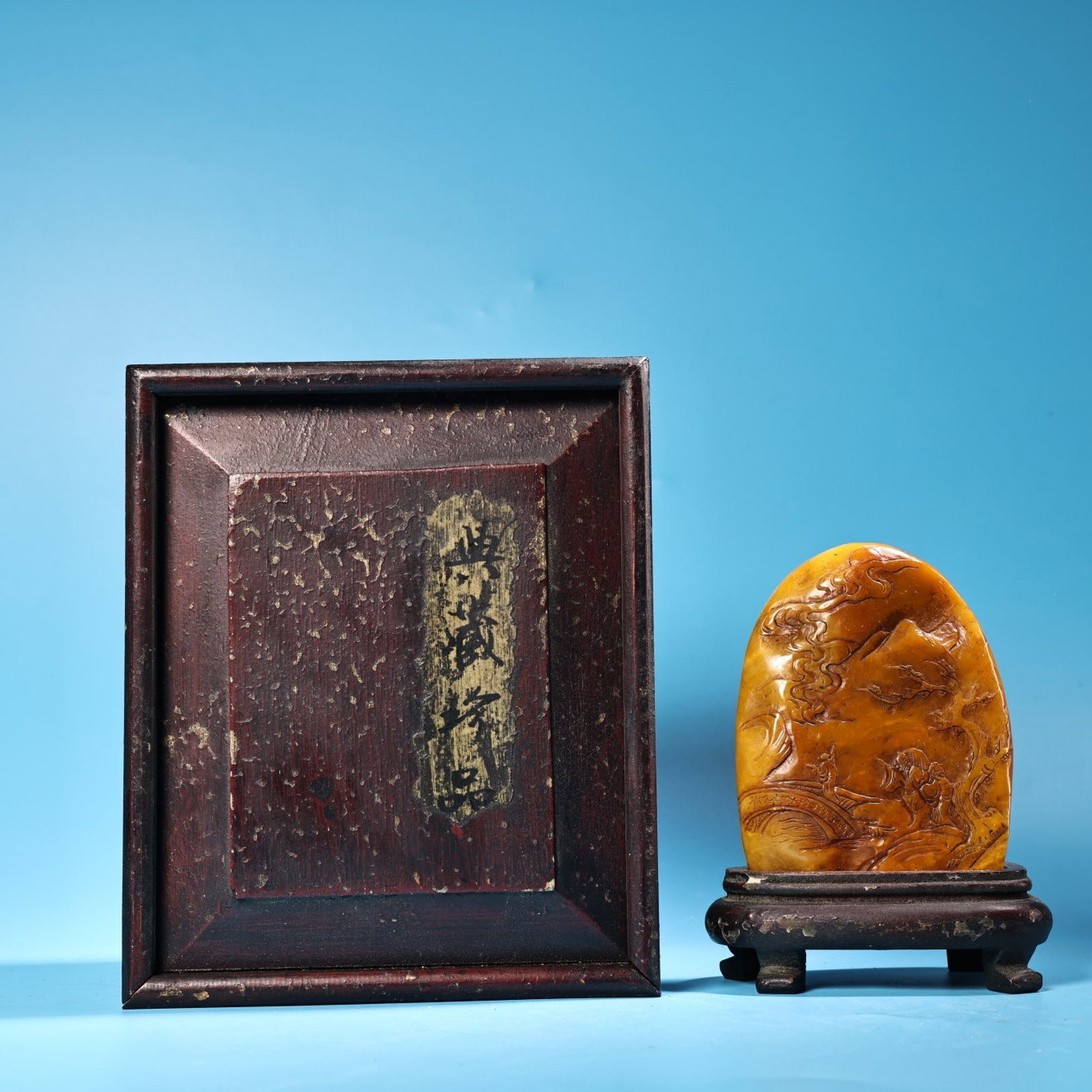 An Exquisite Shoushan Stone Carve Character and Story Pattern Seal: An Exquisite Shoushan Stone Carve Character and Story Pattern Seal,Qing Dynasty,China,With Mark,Size:4.1inx2.8in,Weight:462g