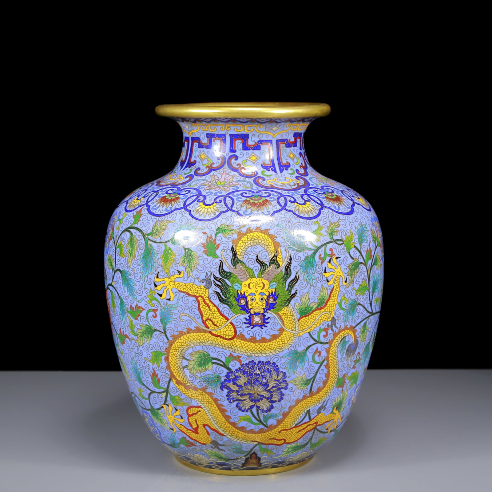 A Rare Cloisonne Dragon and Phoenix Pattern Vase (1 of 6)