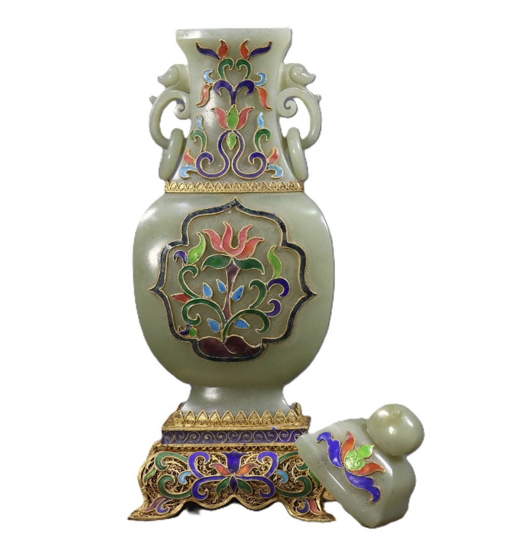 An Exquisite Gilt Silver Flower Pattern Double-Ears Bottle - 6