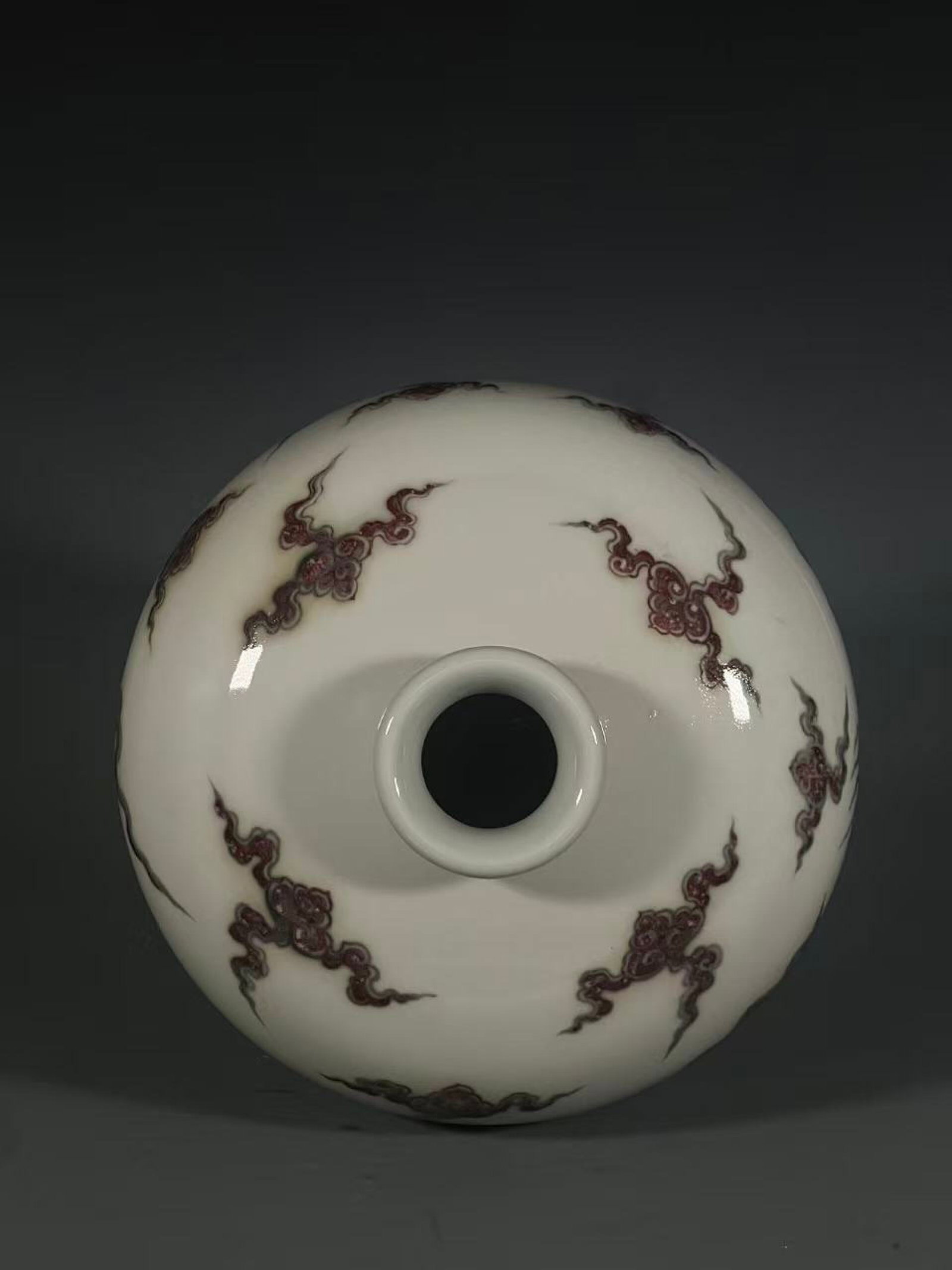 A Rare Underglaze-Red Seawater and Dragon Pattern Vase - 7