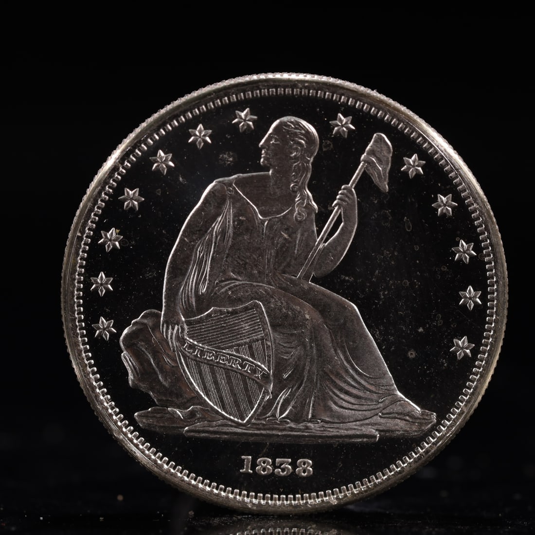 USA One Dollar 1858 Coin: American coin. IN GOD WE TRUST / LIBERTY / 1858 / UNITED STATES OF AMERICA / ONE DOL. Weight:26.9g.