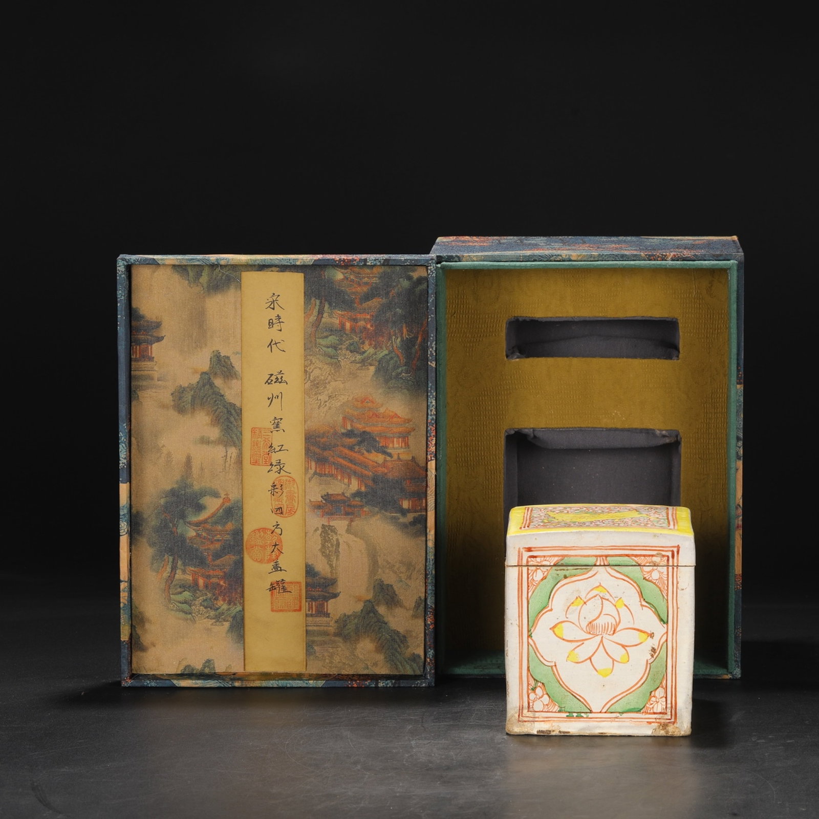 An Exquisite Cizhou yao Red-and-Green Glazed Flower Pattern Box with Cover (1 of 7)