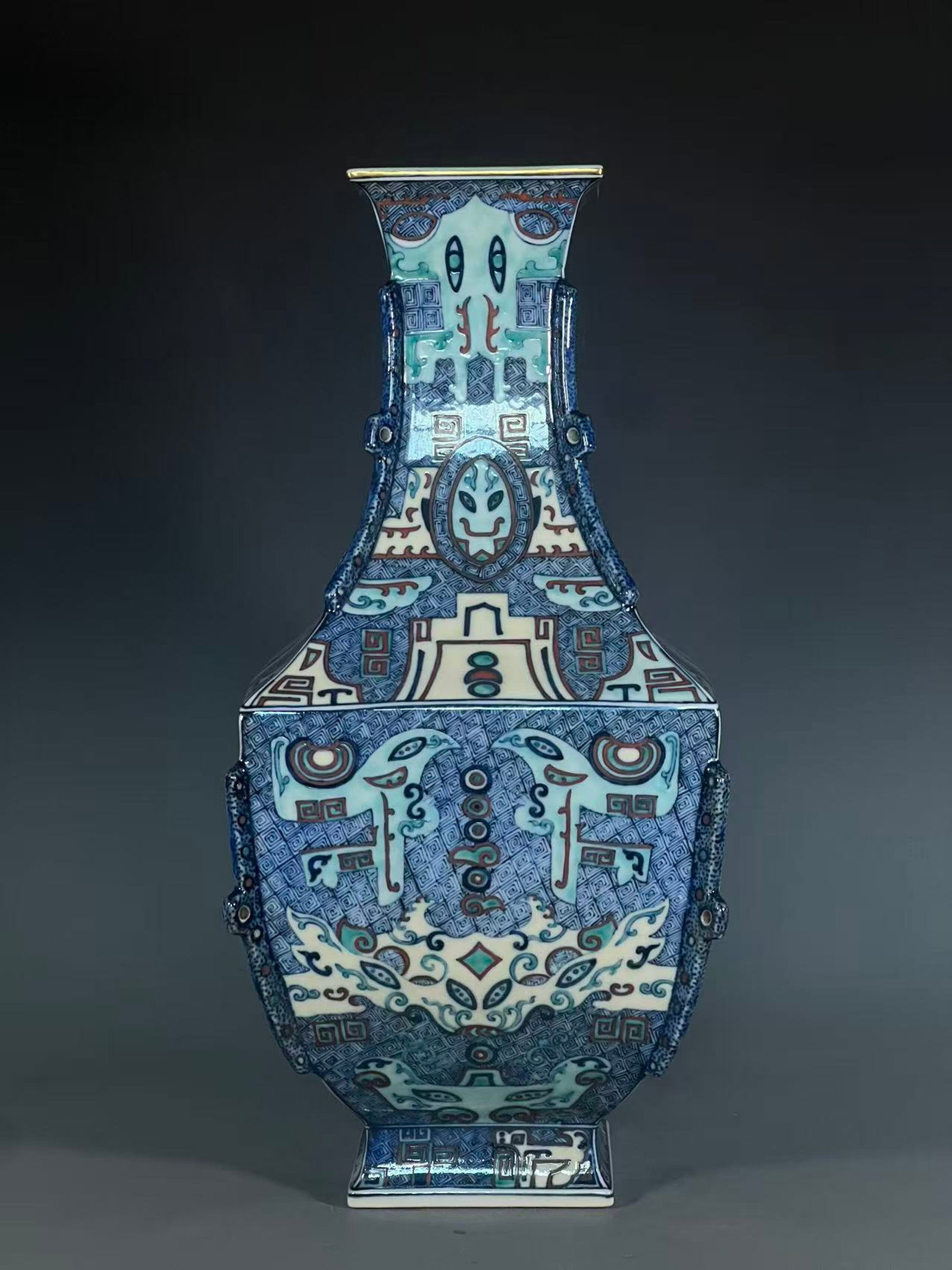 A Huge Doucai Beast-Face Pattern Vase - 3
