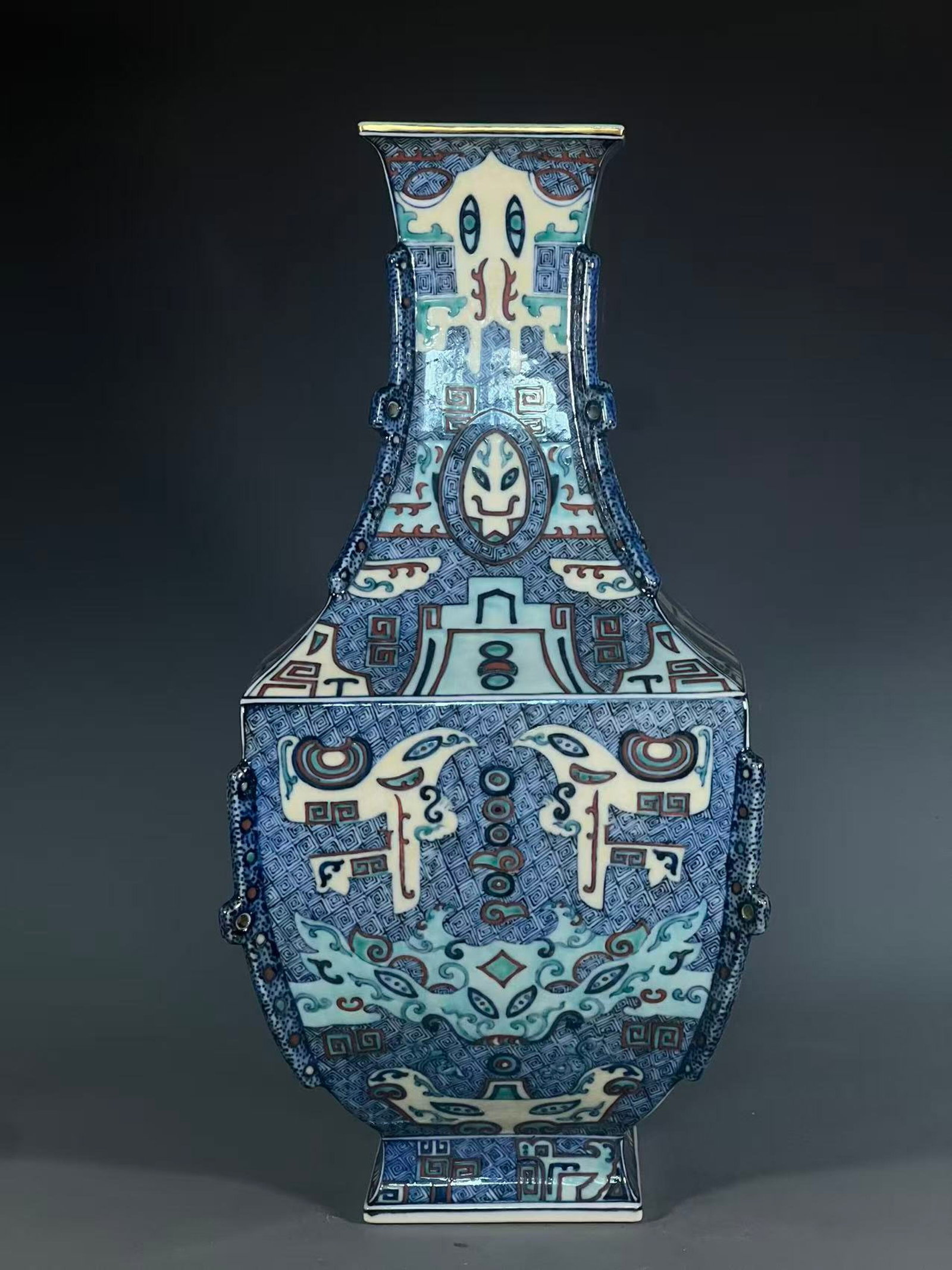 A Huge Doucai Beast-Face Pattern Vase - 4