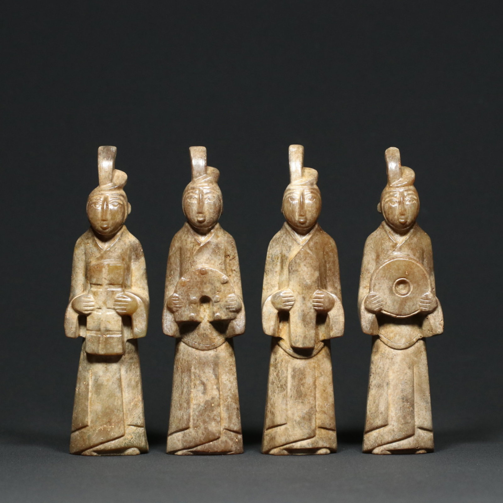 A Set of Fine Archaic Jade Figure Ornaments: A Set of Fine Archaic Jade Figure Ornaments,Han Dynasty,China,Size:5.3inx1.4inx0.9in,Weight:588g