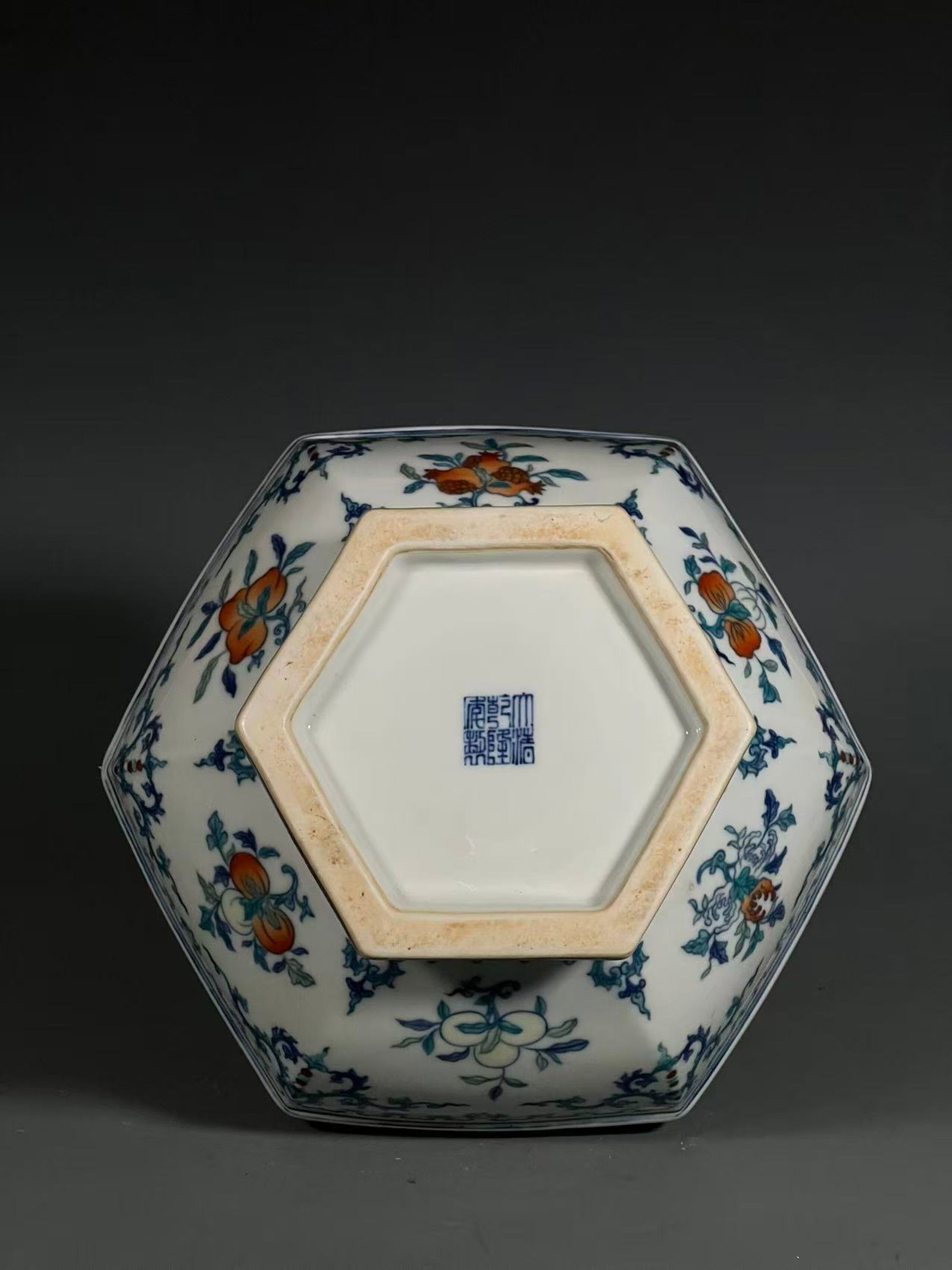 A Rare Doucai Flower Pattern Double-Ears Vase - 9