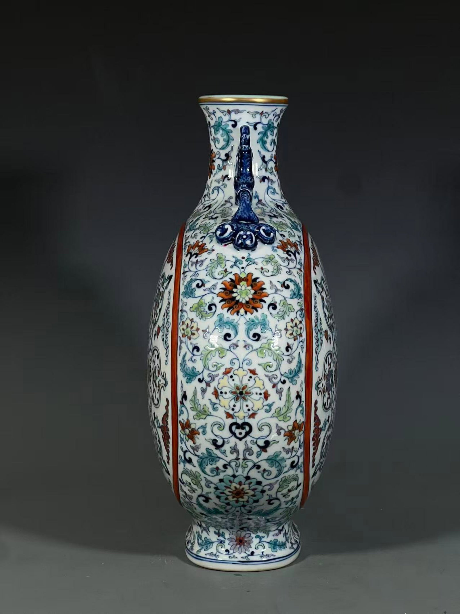 A Huge Doucai Lotus Pattern Double-Ears Vase - 4