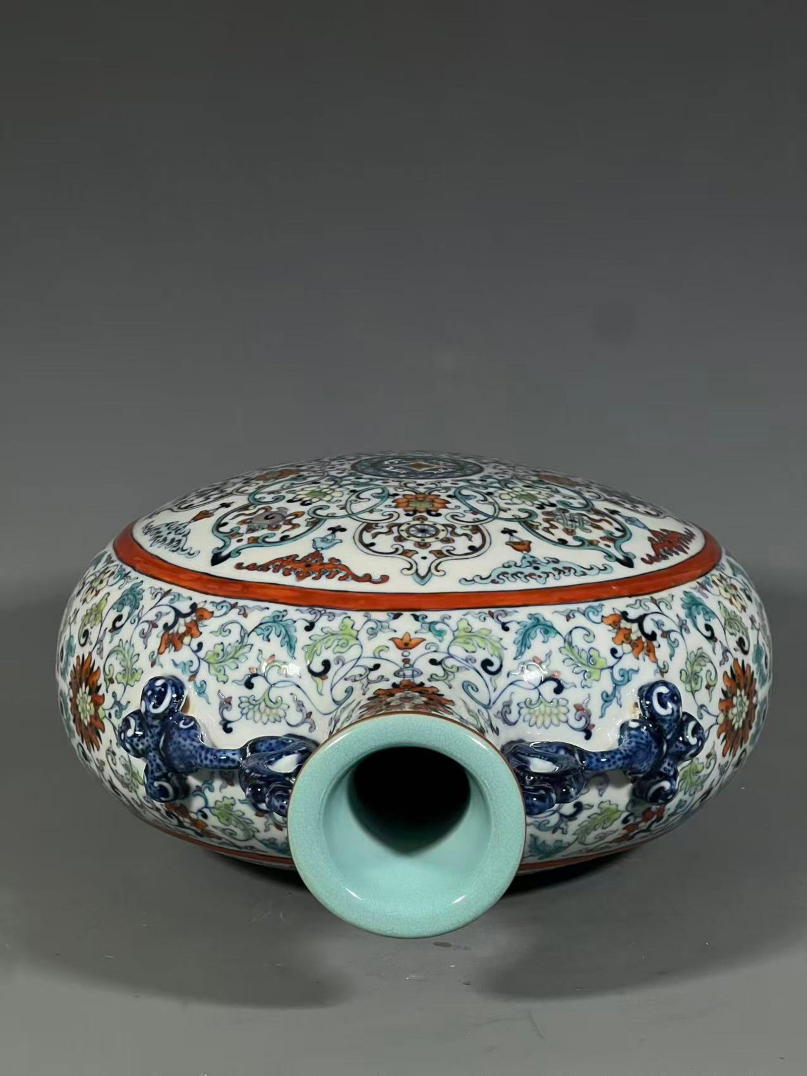 A Huge Doucai Lotus Pattern Double-Ears Vase - 7