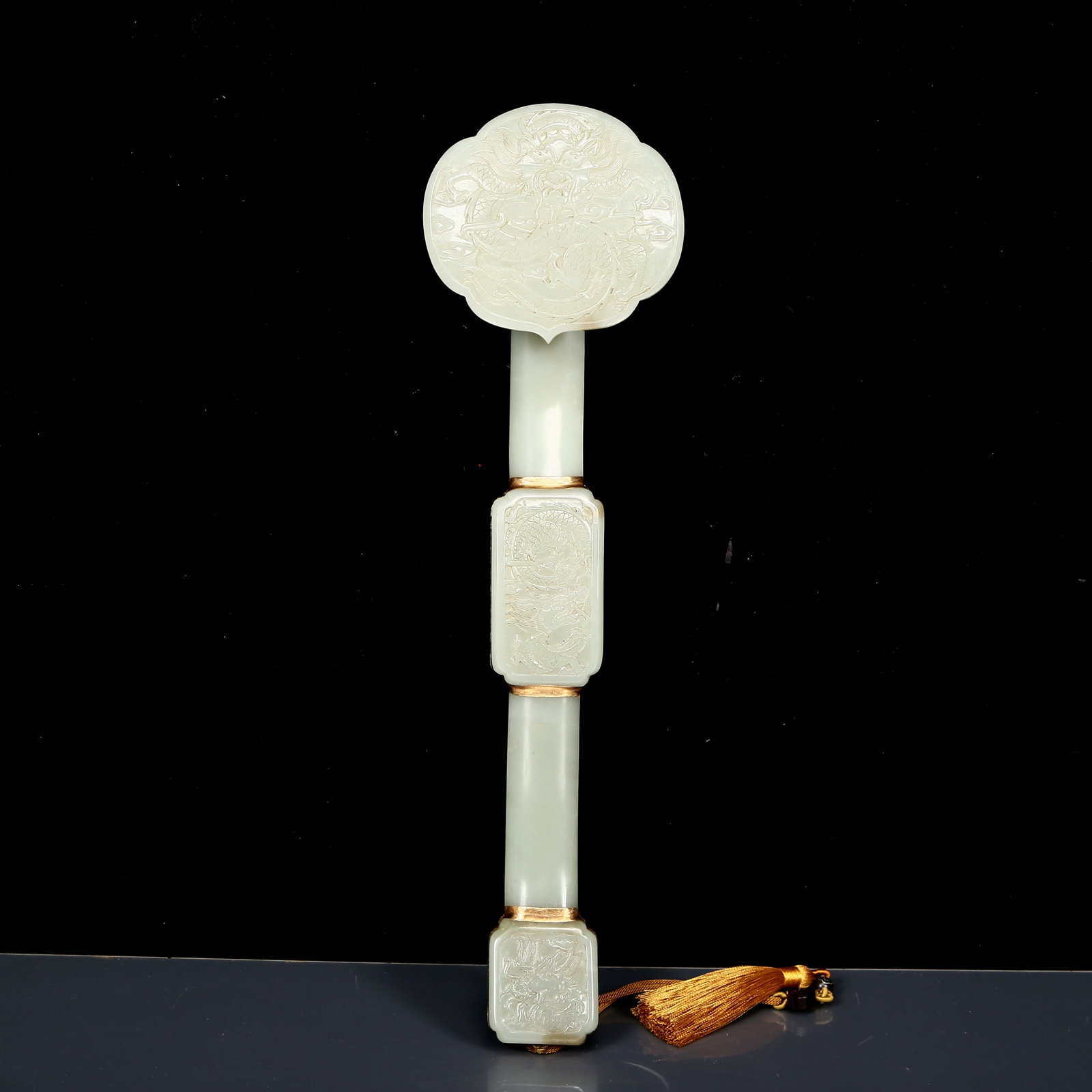 A Rare White Jade Dragon Pattern Ruyi (1 of 9)