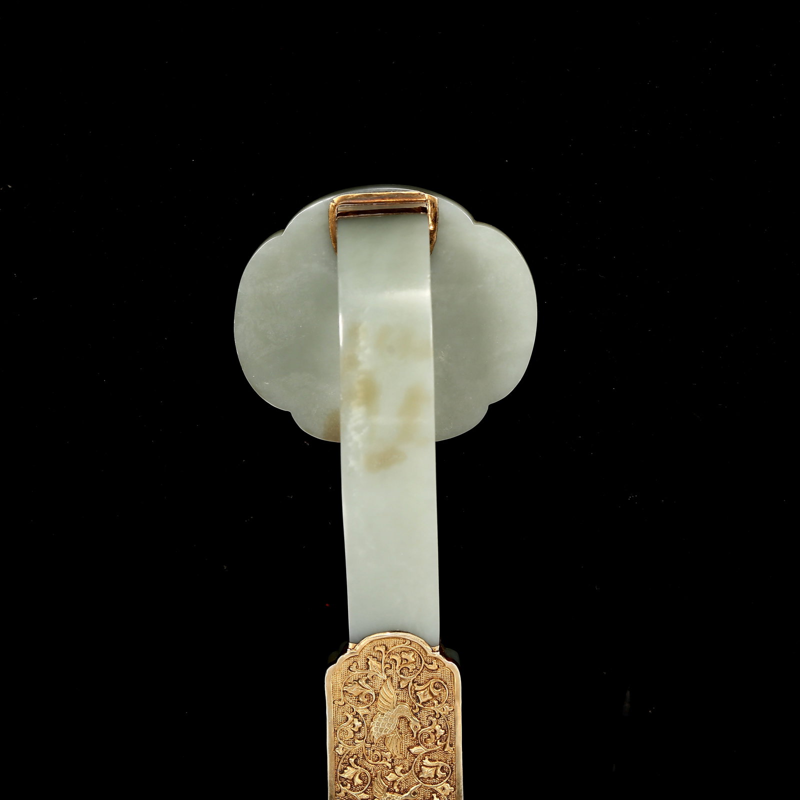 A Rare White Jade Dragon Pattern Ruyi - 6