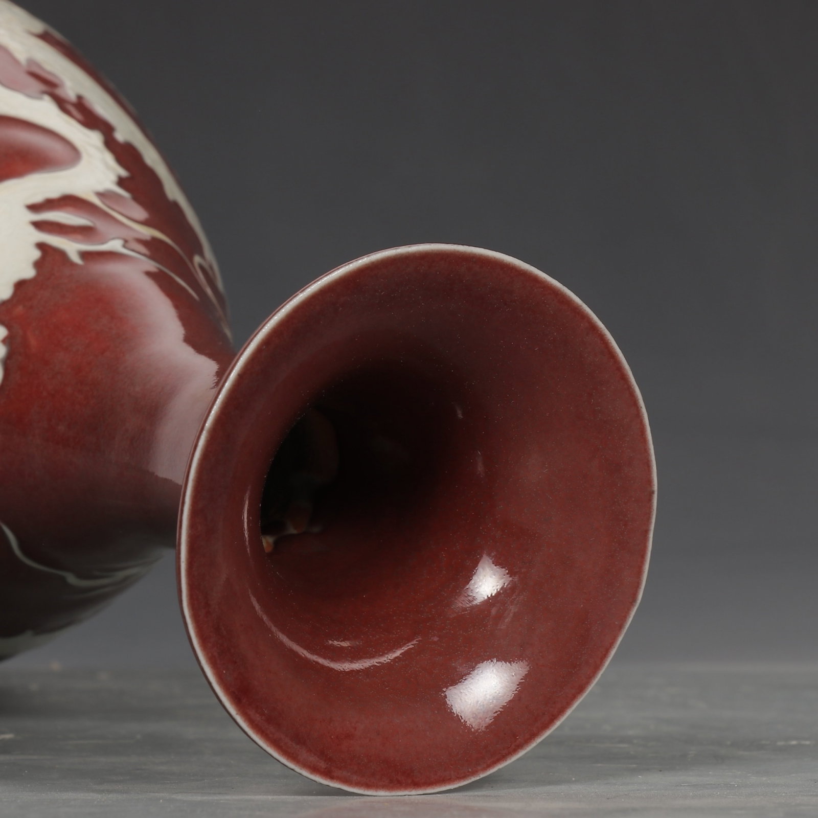 A Rare Underglaze-Red Dragon Pattern Vase - 8