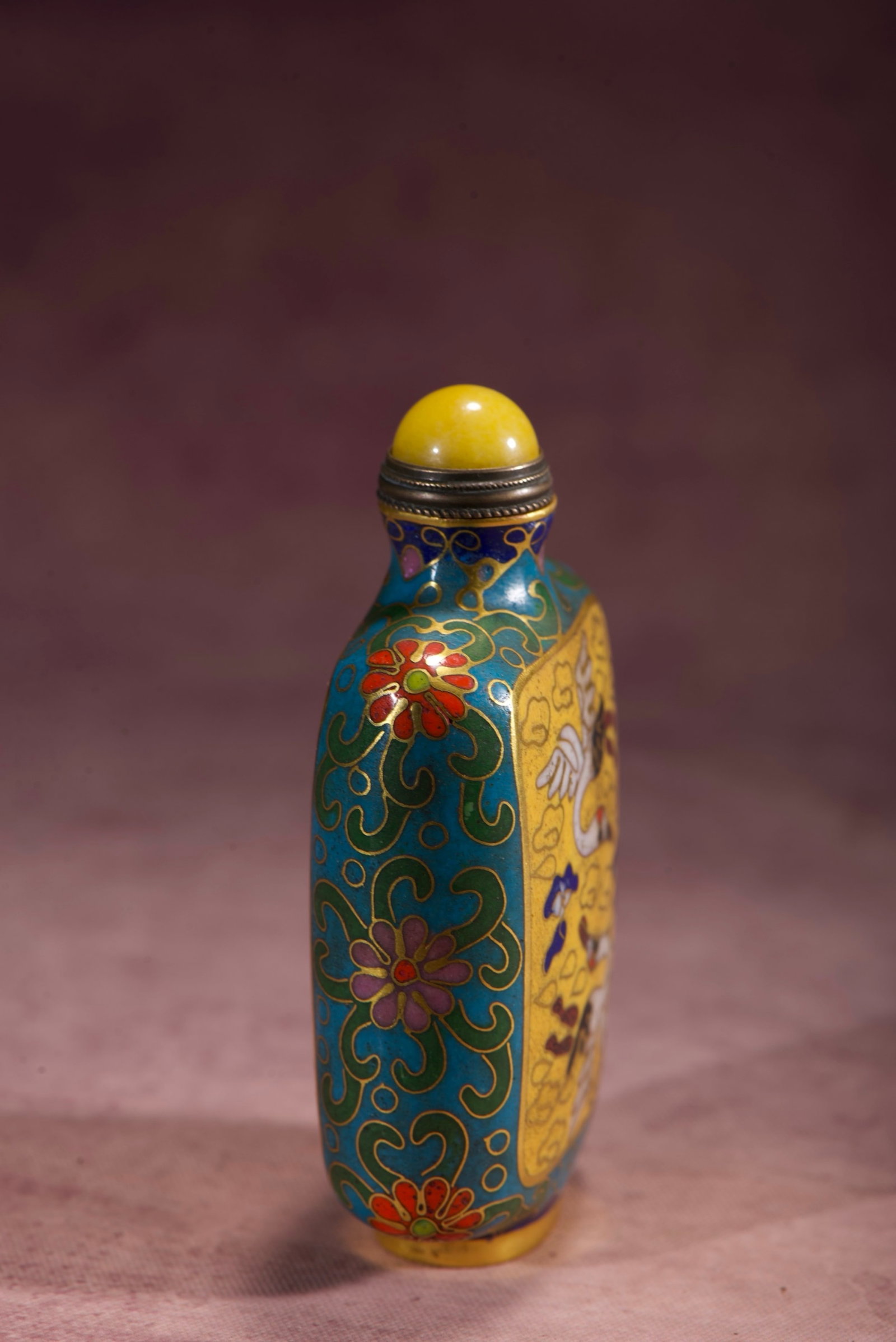 An Exquisite Cloisonne Crane Pattern Snuff Bottle - 7