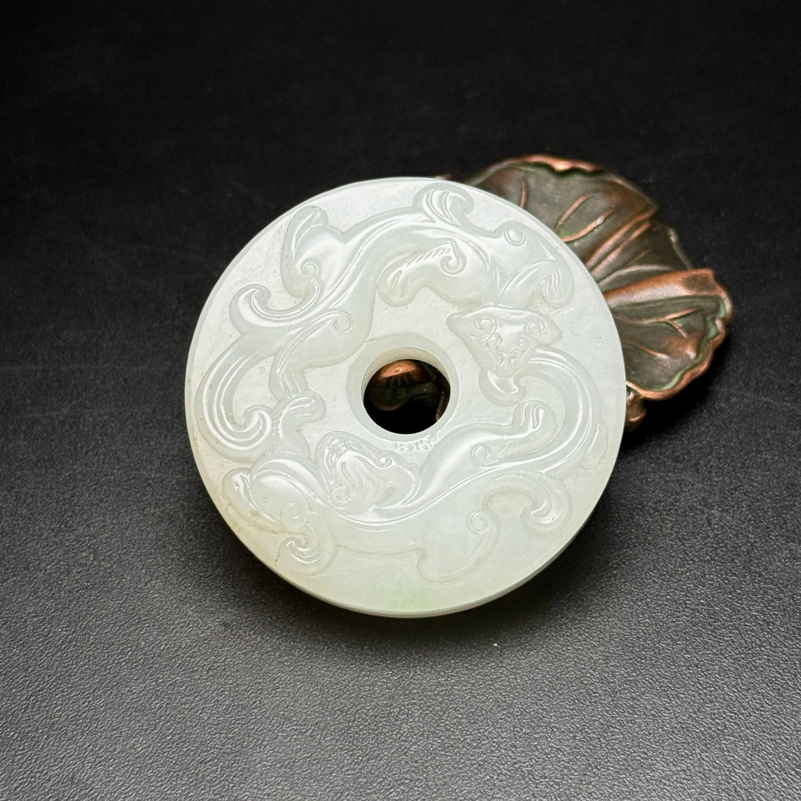 An Exquisite White Jade Dragon and Phoenix Pattern Pendant (1 of 7)