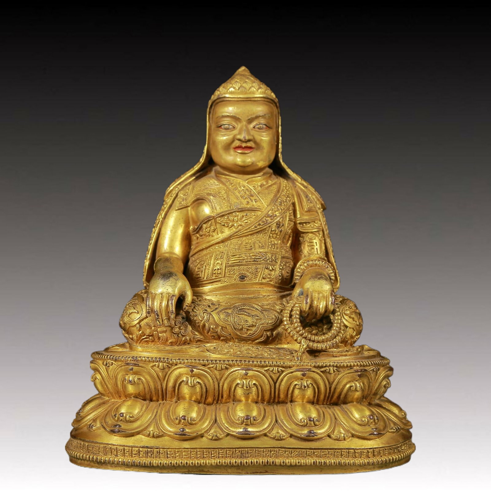 A Brilliant Gilt-Bronze Figure Of Tsongkapa (1 of 9)