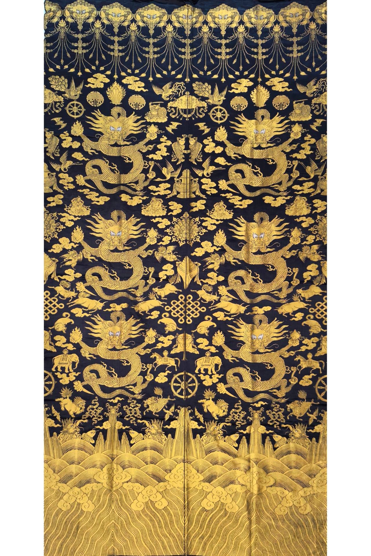 A Rare Dragon and Eight Treasures Pattern Brocade (1 of 9)
