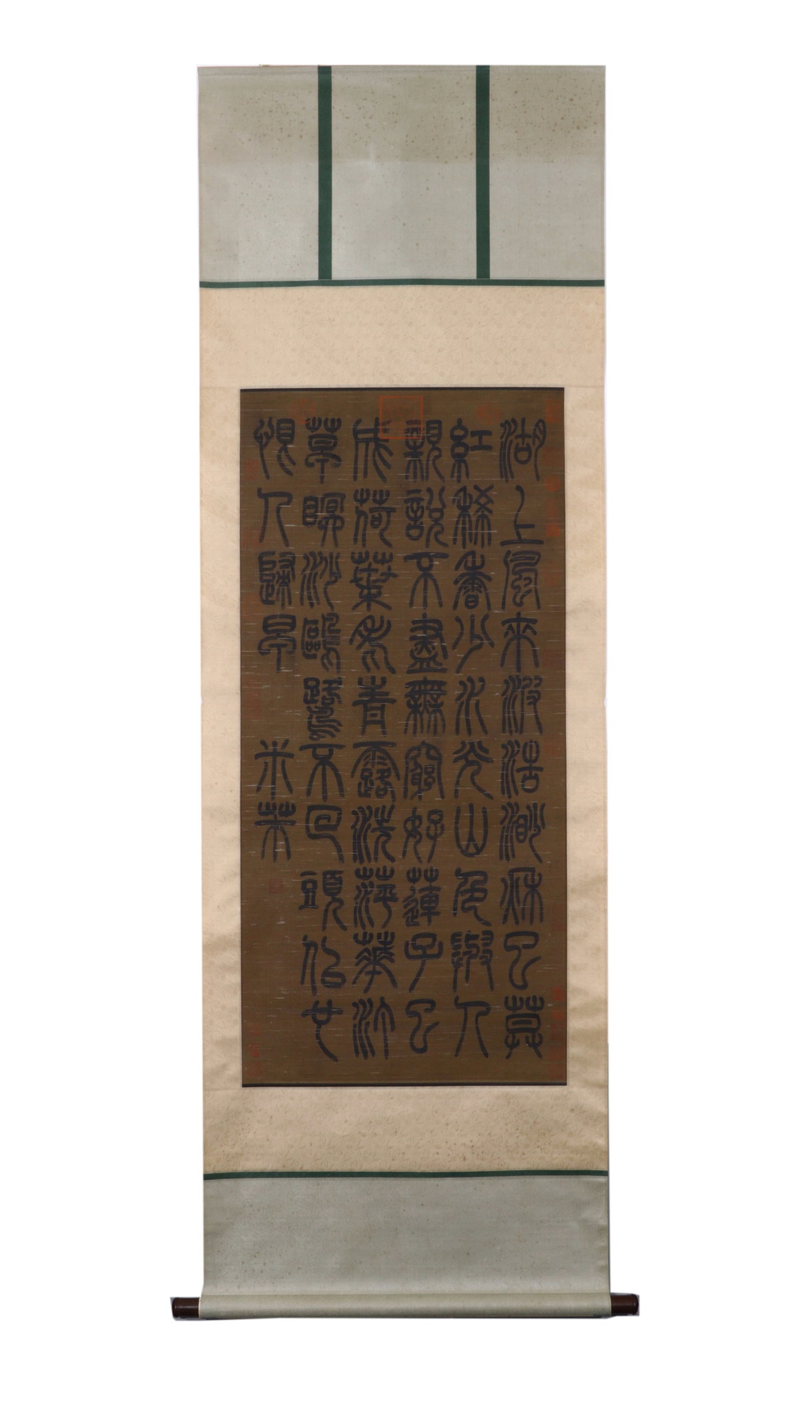 A Chinese Vertical Scroll Ink Calligraphy on Paper (1 of 9)