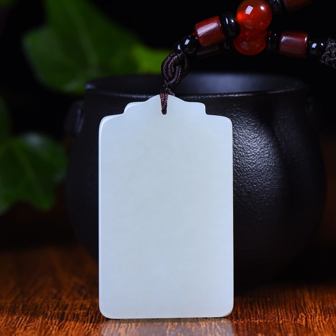 An Exquisite White Jade Sakyamuni Pattern Pendant - 5
