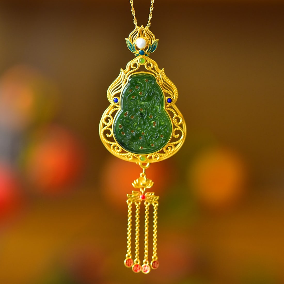 An Exquisite Sterling Silver-Gold Plated Inlaid Jasper Pendant: An Exquisite Sterling Silver-Gold Plated Inlaid Jasper Pendant,Size:1inx1.4in 纯银镀金镶碧玉吊坠