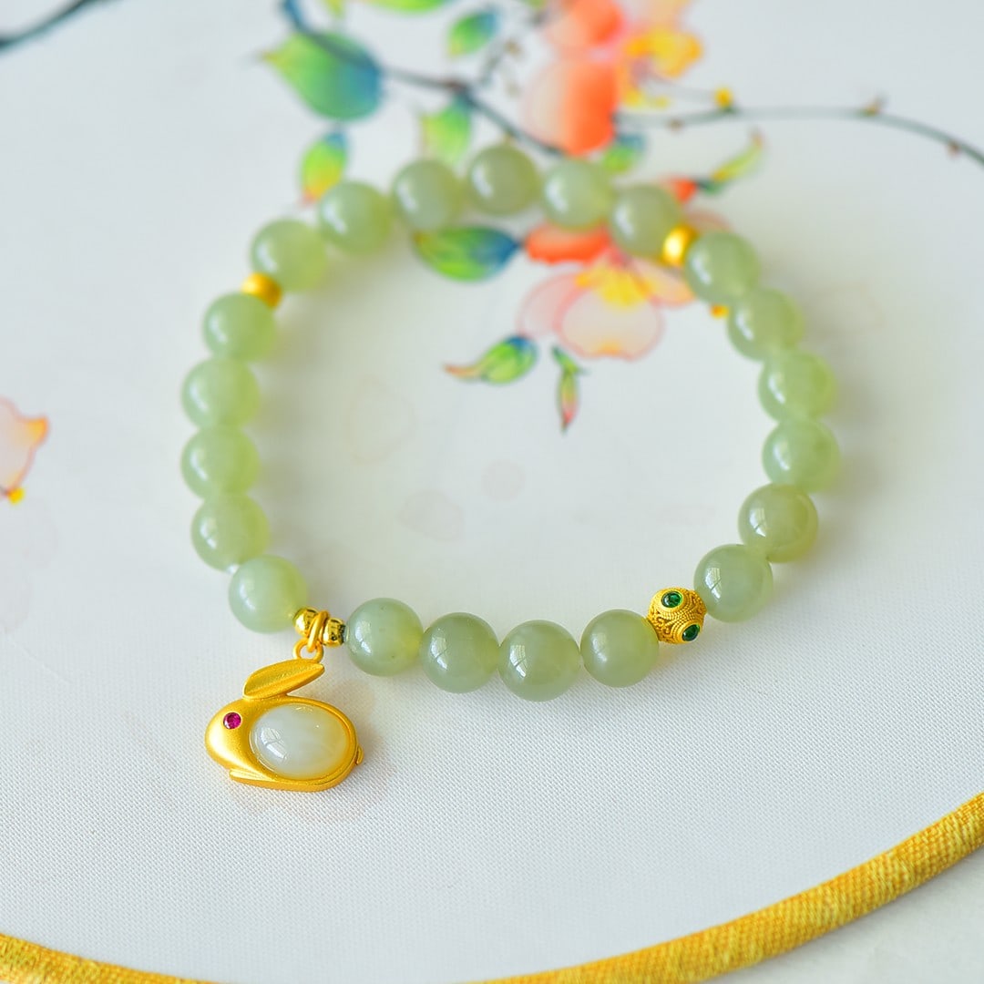 An Exquisite Greenish Jade Bracelets - 4