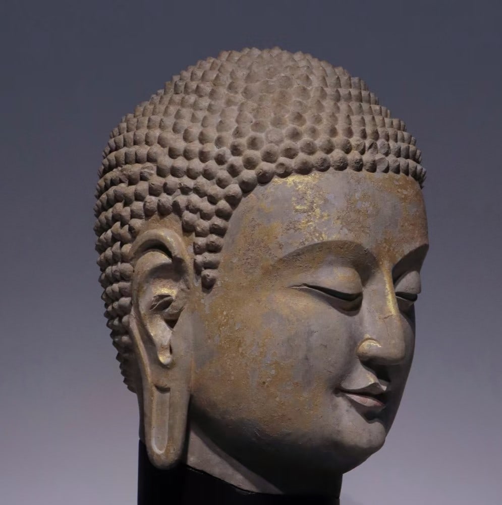 An Exquisite Limestone Statue of Sakyamuni Buddha head - 2