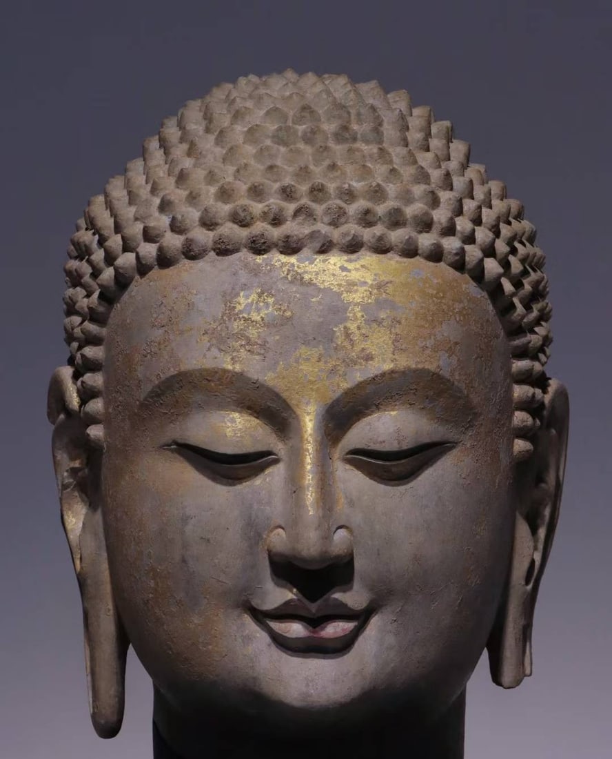 An Exquisite Limestone Statue of Sakyamuni Buddha head - 5