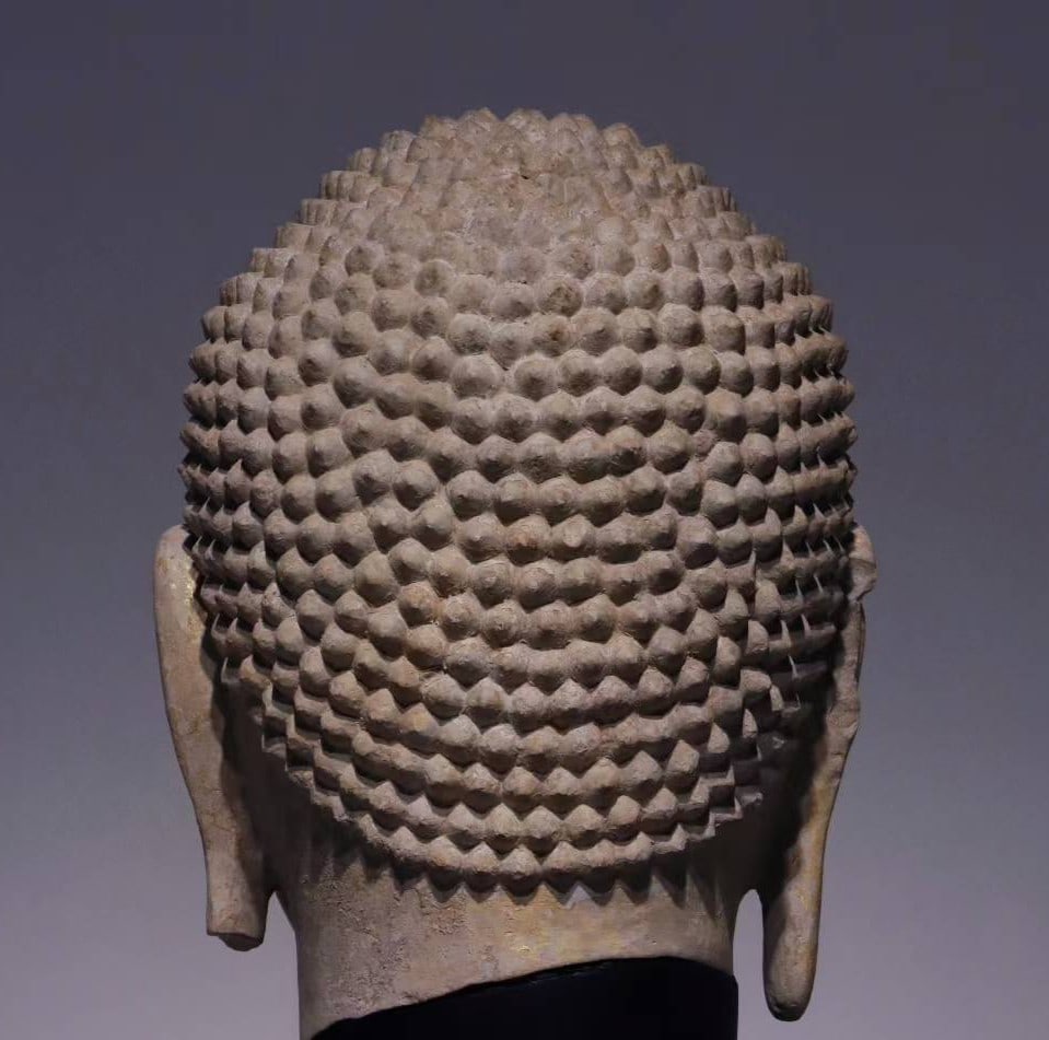 An Exquisite Limestone Statue of Sakyamuni Buddha head - 6