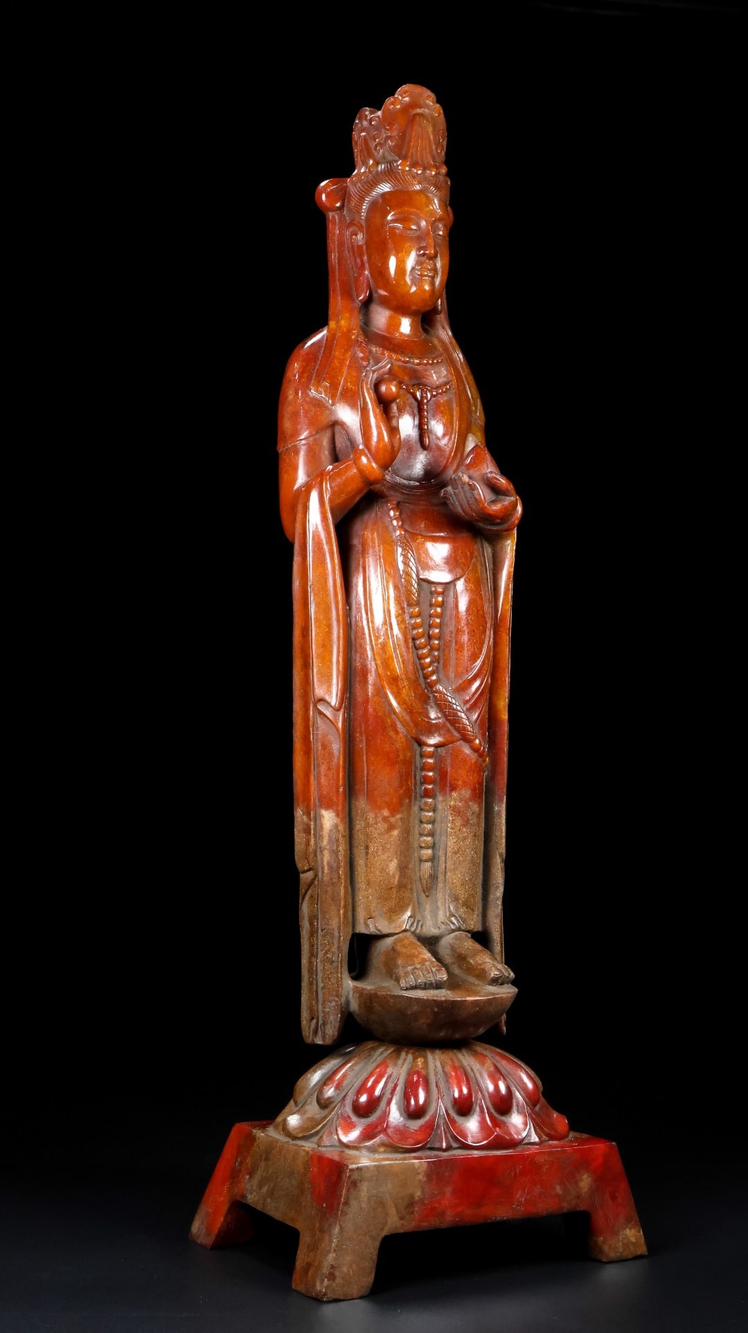 An Exquisite White Jade Buddha Statue - 4
