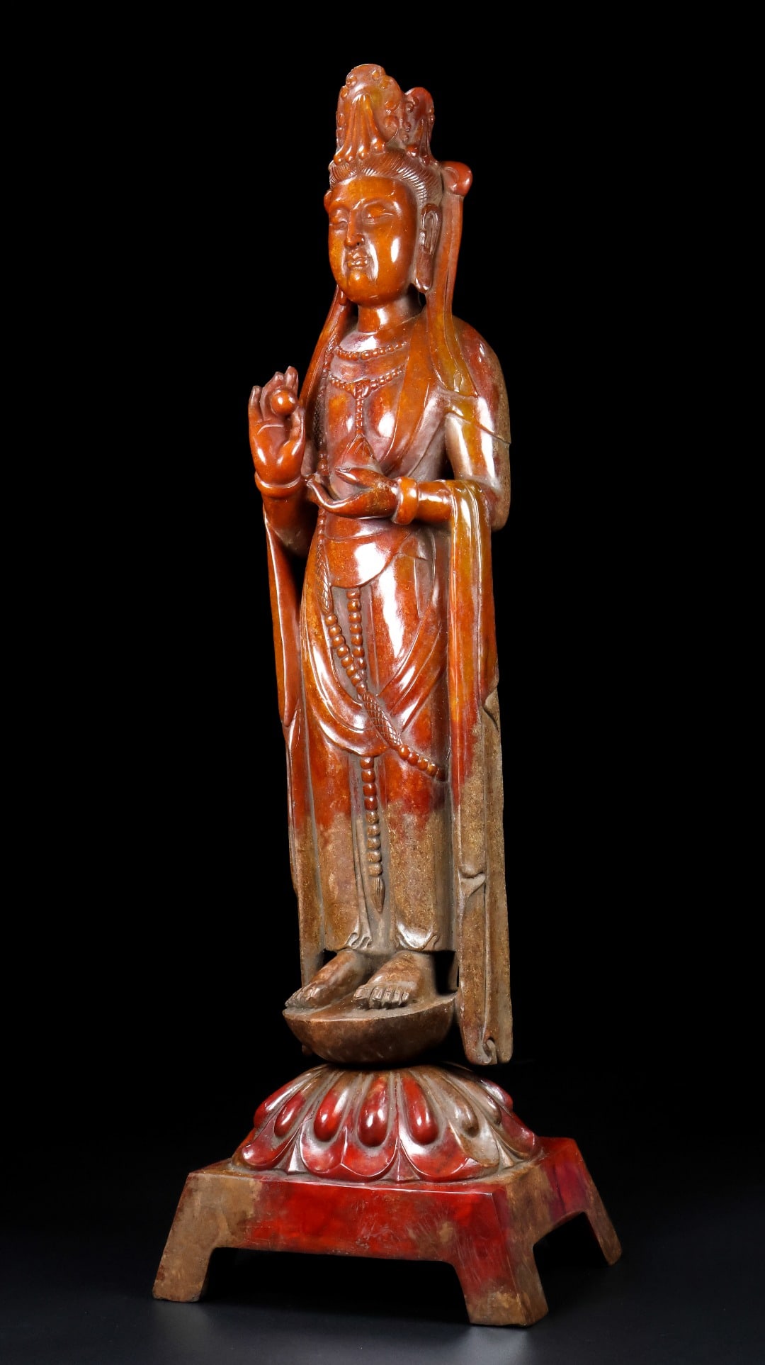 An Exquisite White Jade Buddha Statue - 5