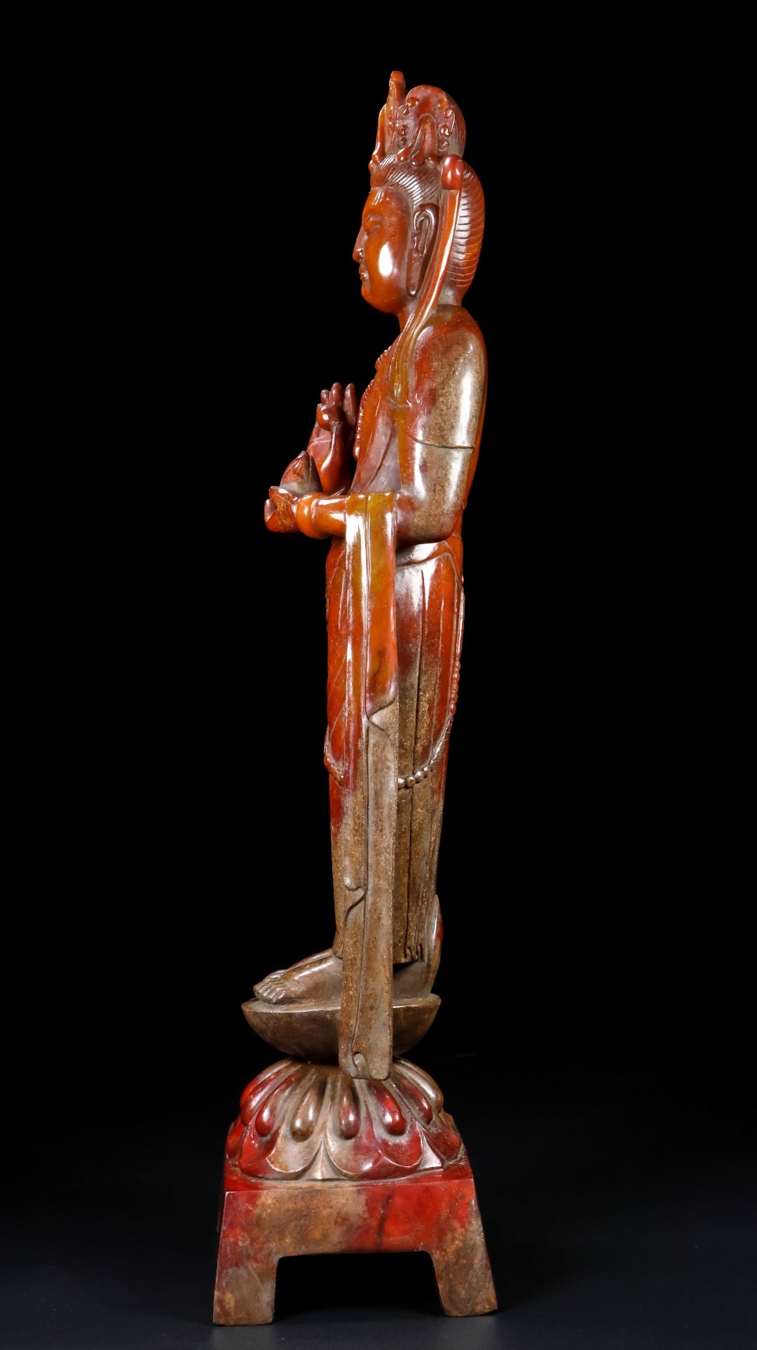 An Exquisite White Jade Buddha Statue - 6