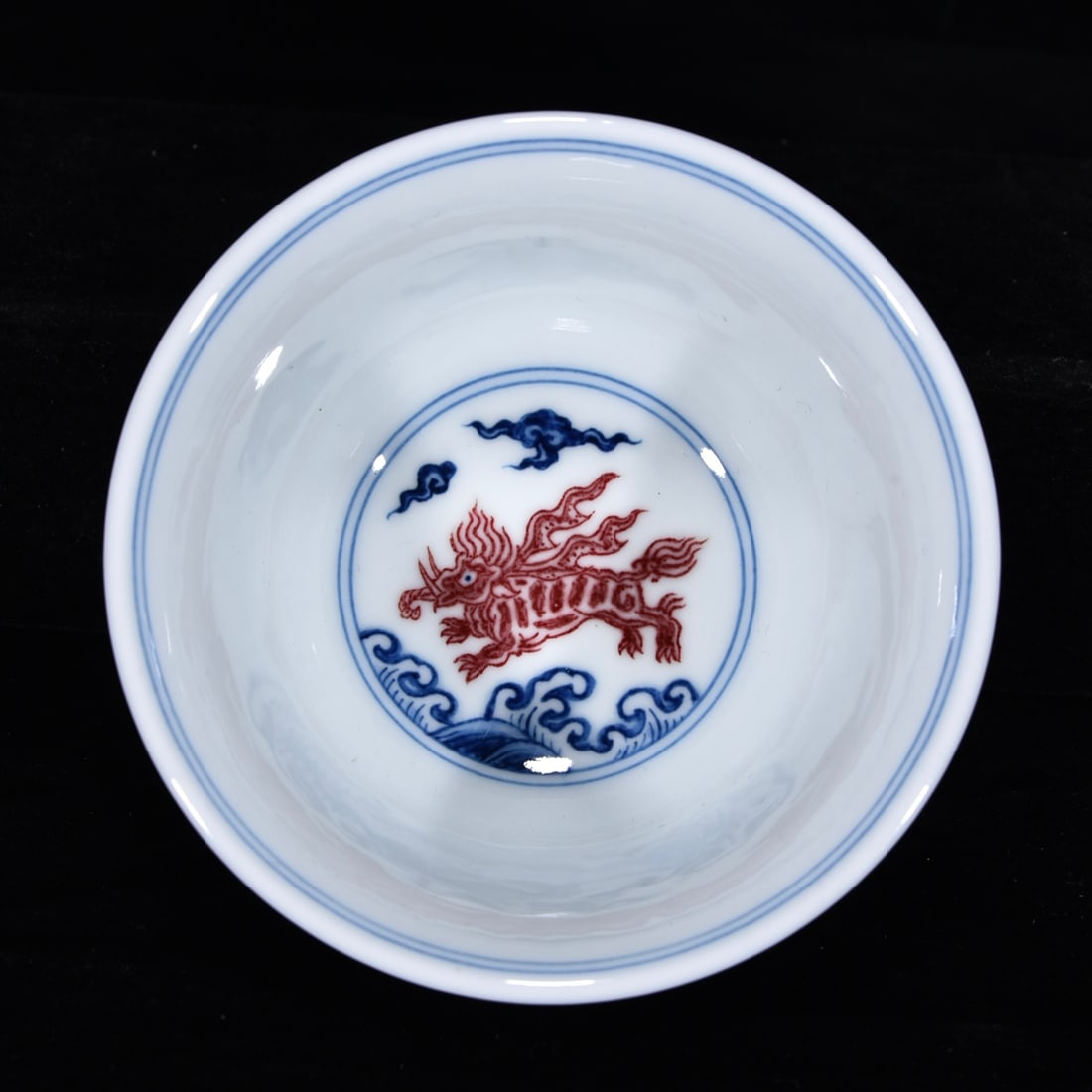 An Exquisite Underglaze-Red Kylin Pattern Cup - 4
