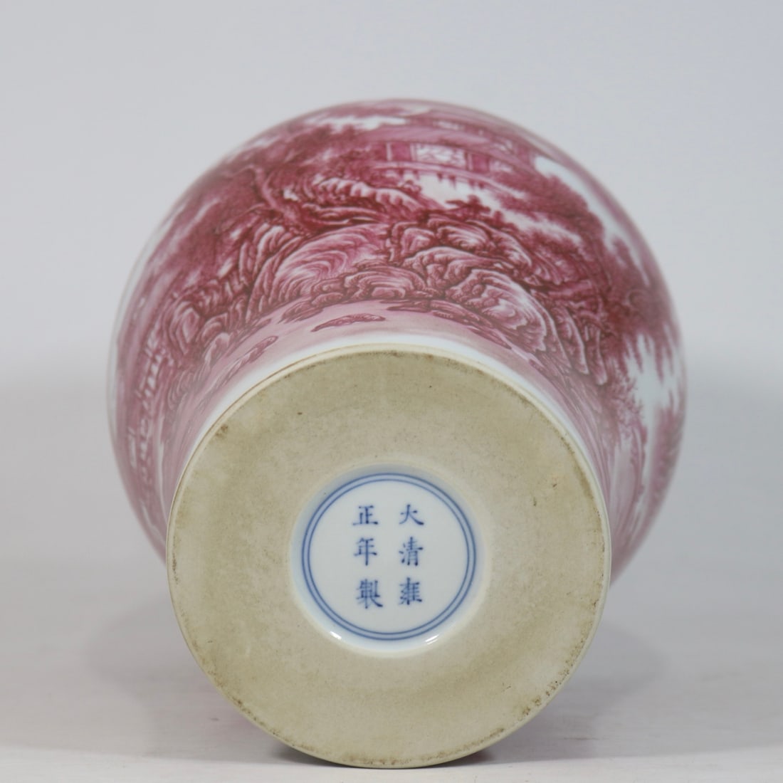 An Exquisite Ruby Red-Glazed Landscape Pattern Vase - 9