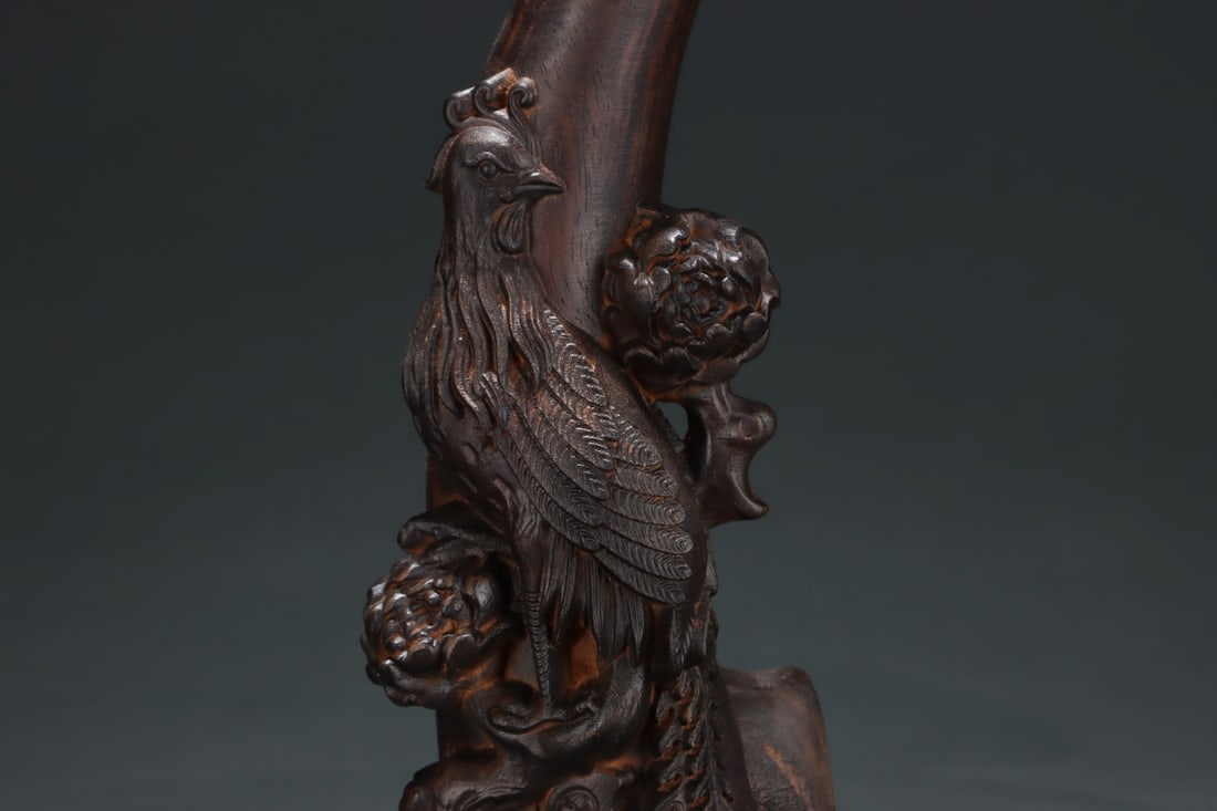 An Exquisite Eaglewood Dragon Phoenix Pattern Ornament - 9