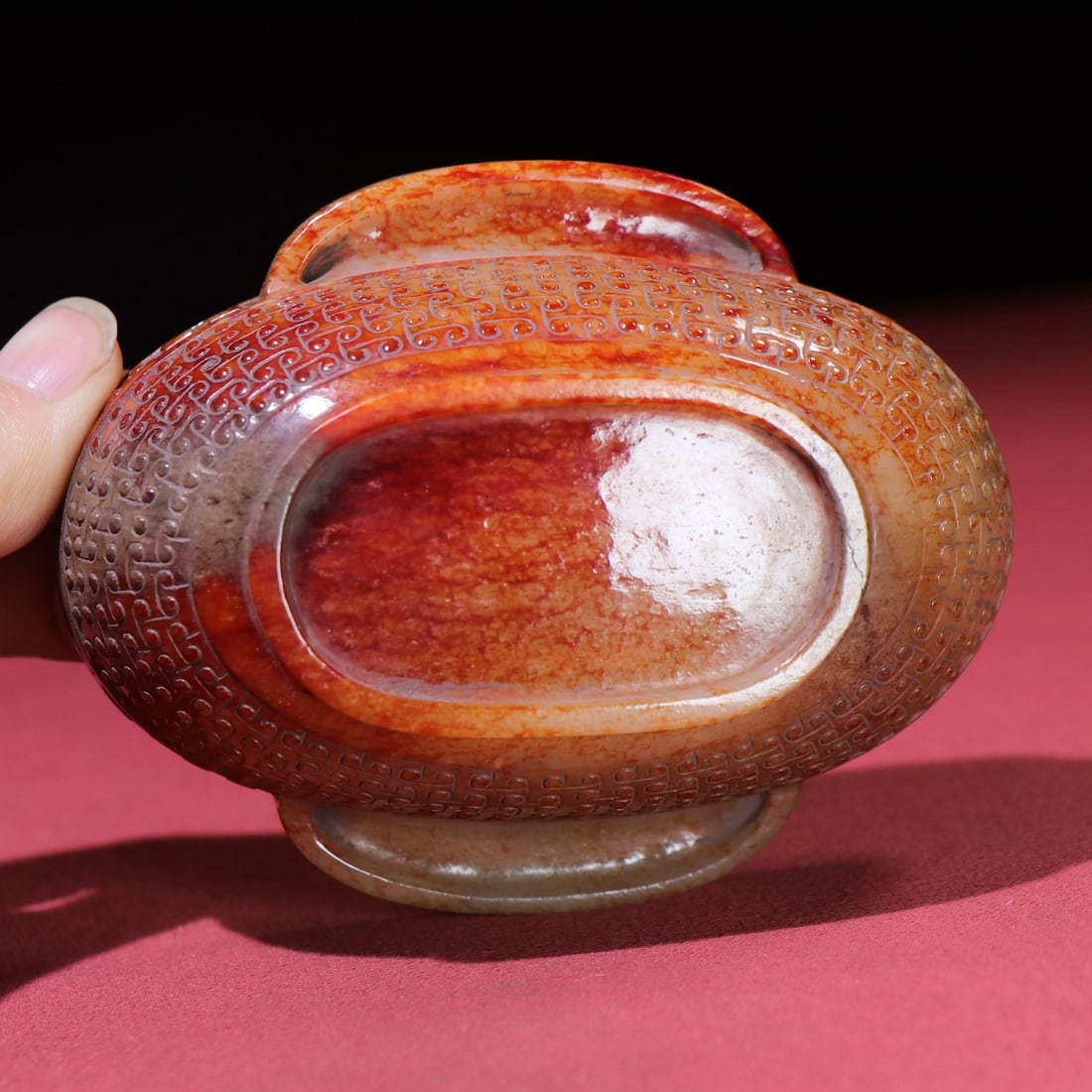 An Exquisite White Jade Double-Ears Cup - 8