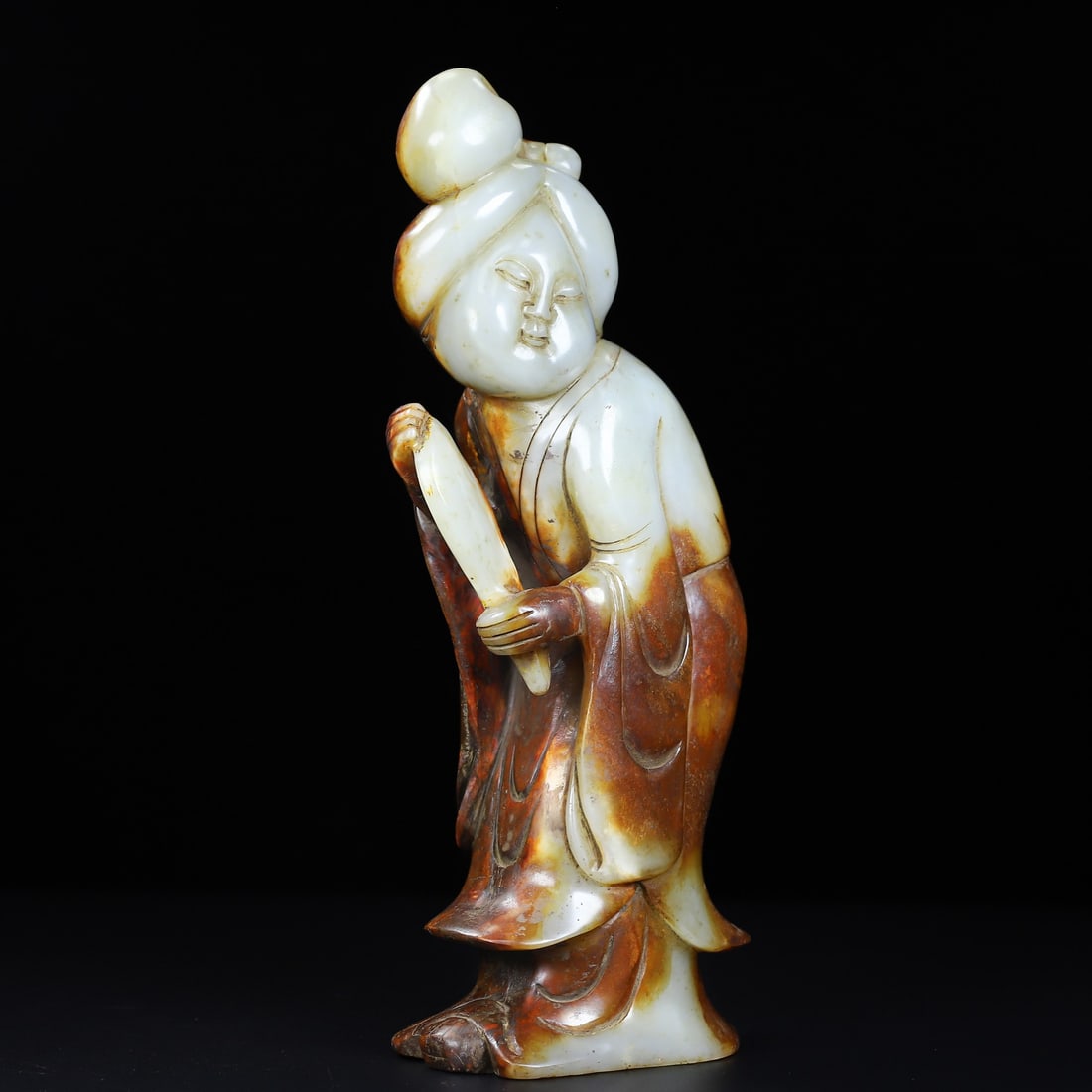 An Exquisite White Jade Figure - 9