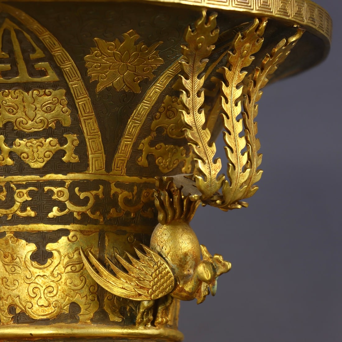 An Exquisite Gilt Bronze Beast-Face Pattern Vase - 6