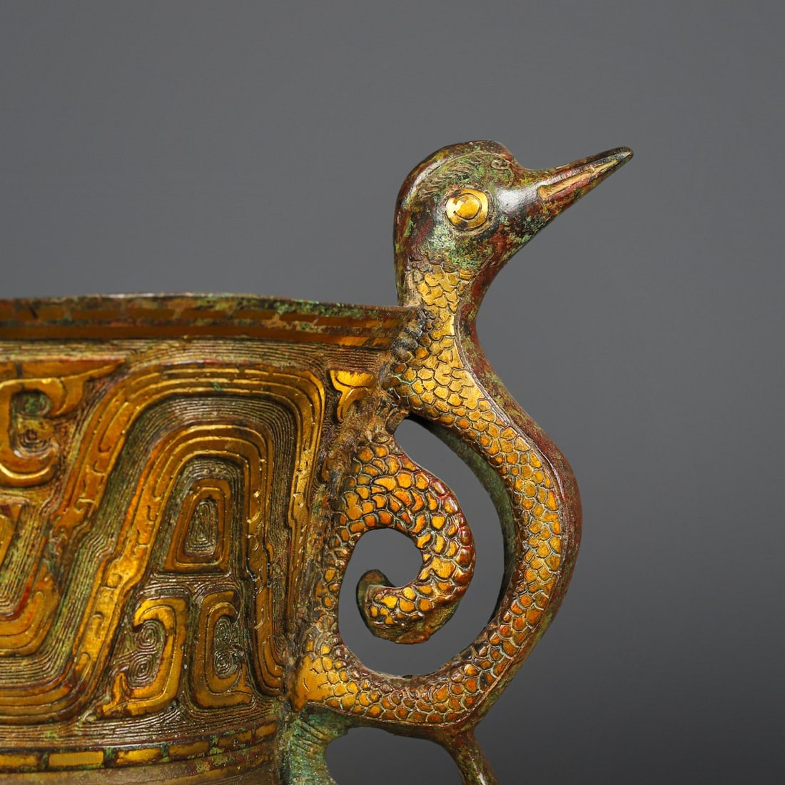 An Exquisite Bronze Double-Ears Cup - 3