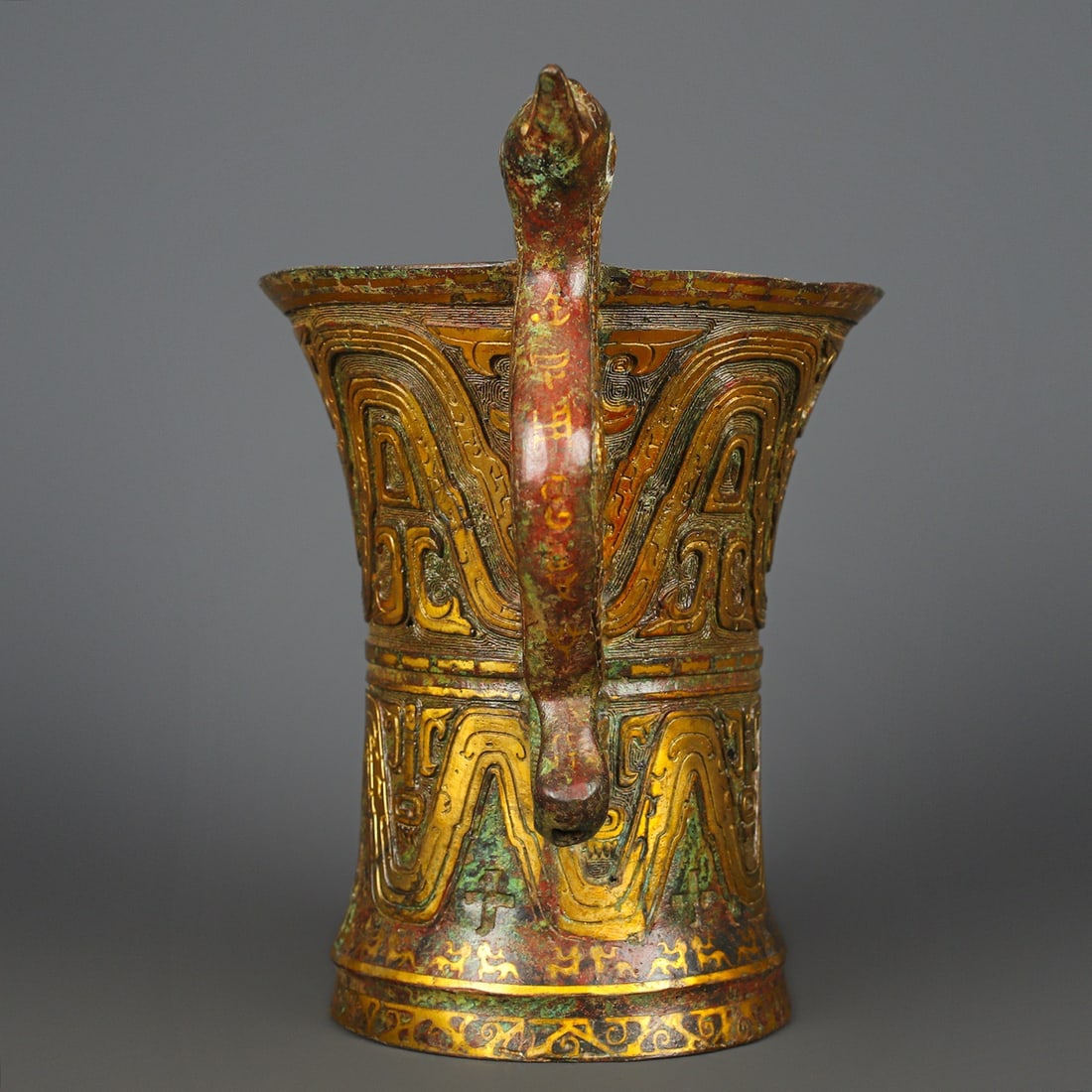 An Exquisite Bronze Double-Ears Cup - 5