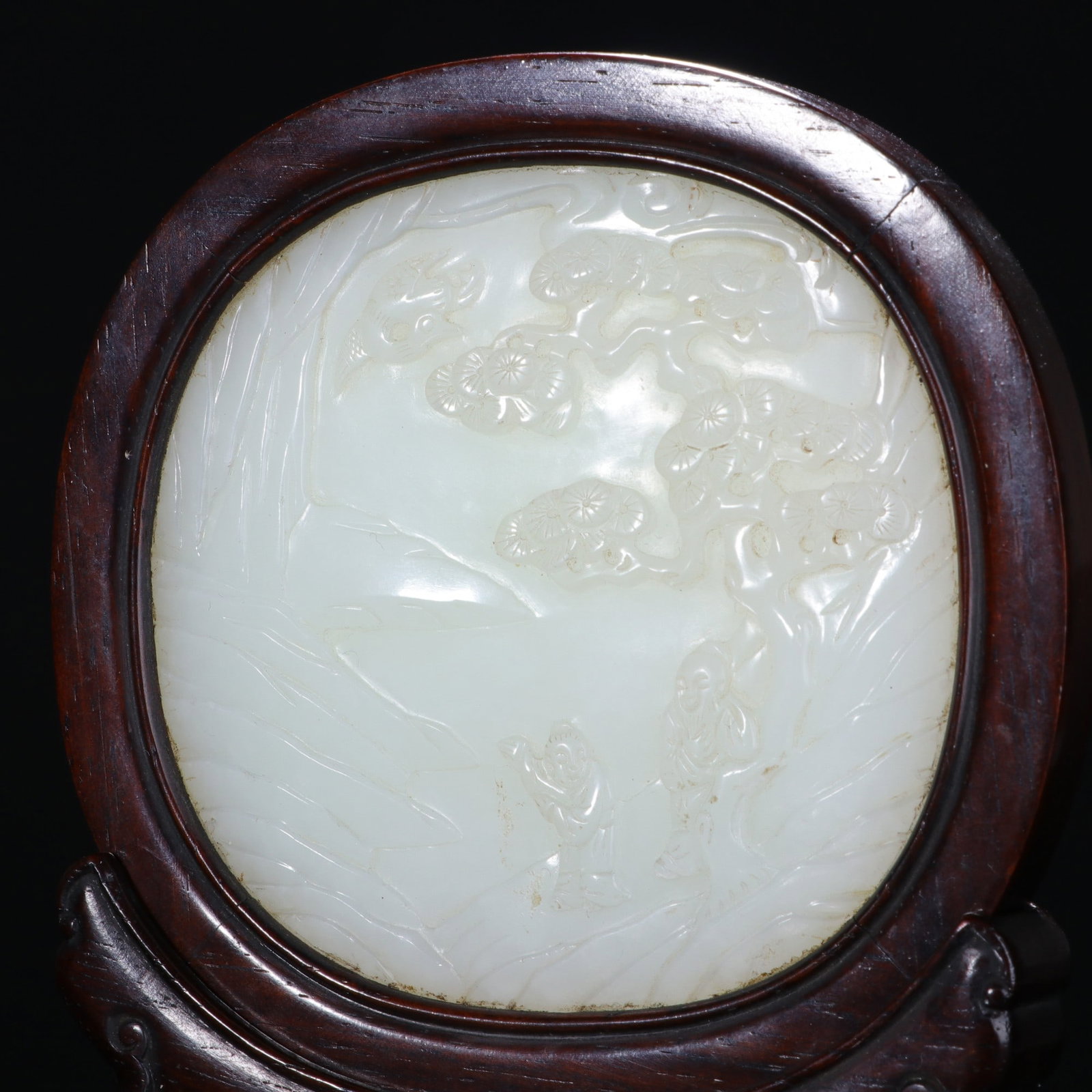 An Exquisite White Jade Landscape and Figure Pattern Screen - 2