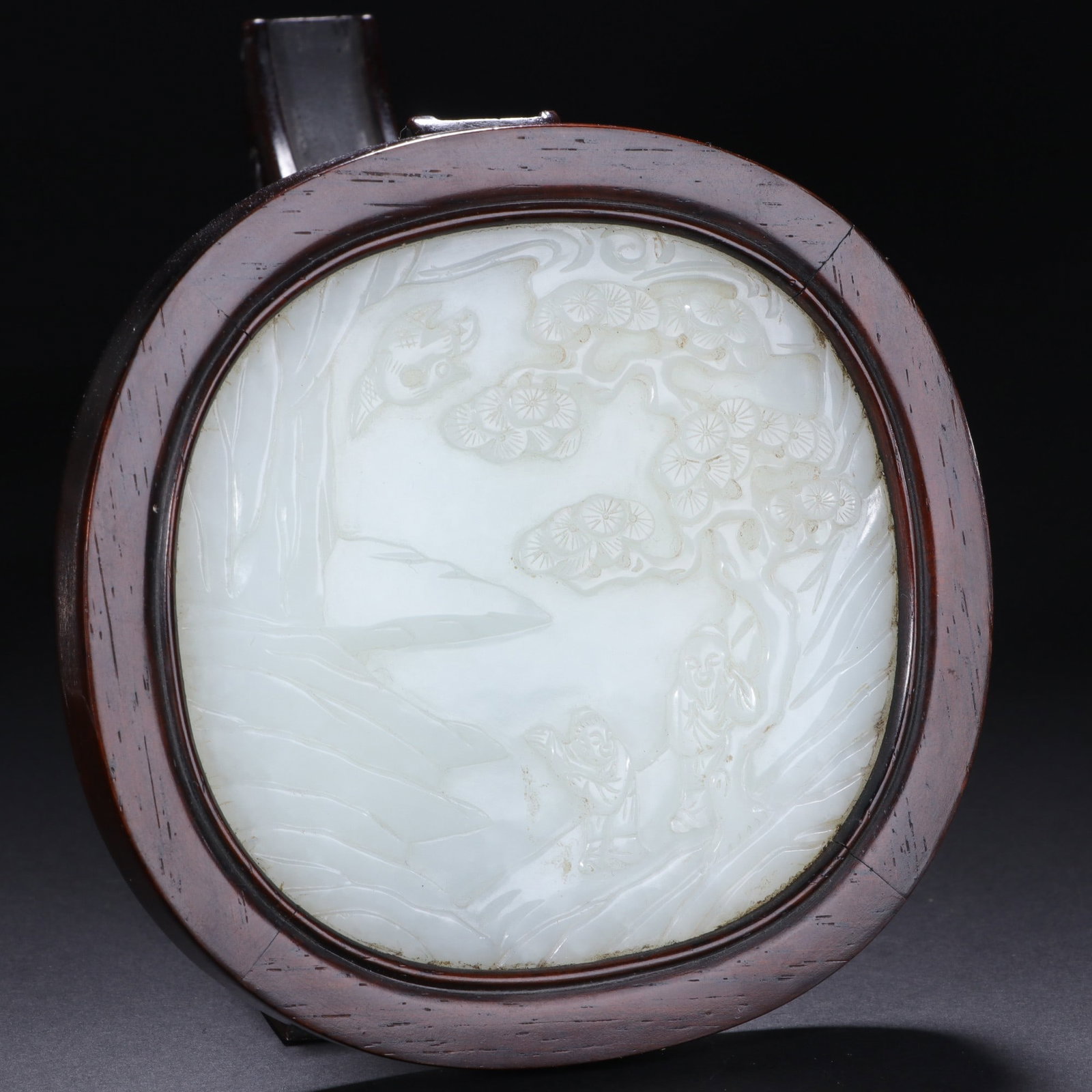 An Exquisite White Jade Landscape and Figure Pattern Screen - 4