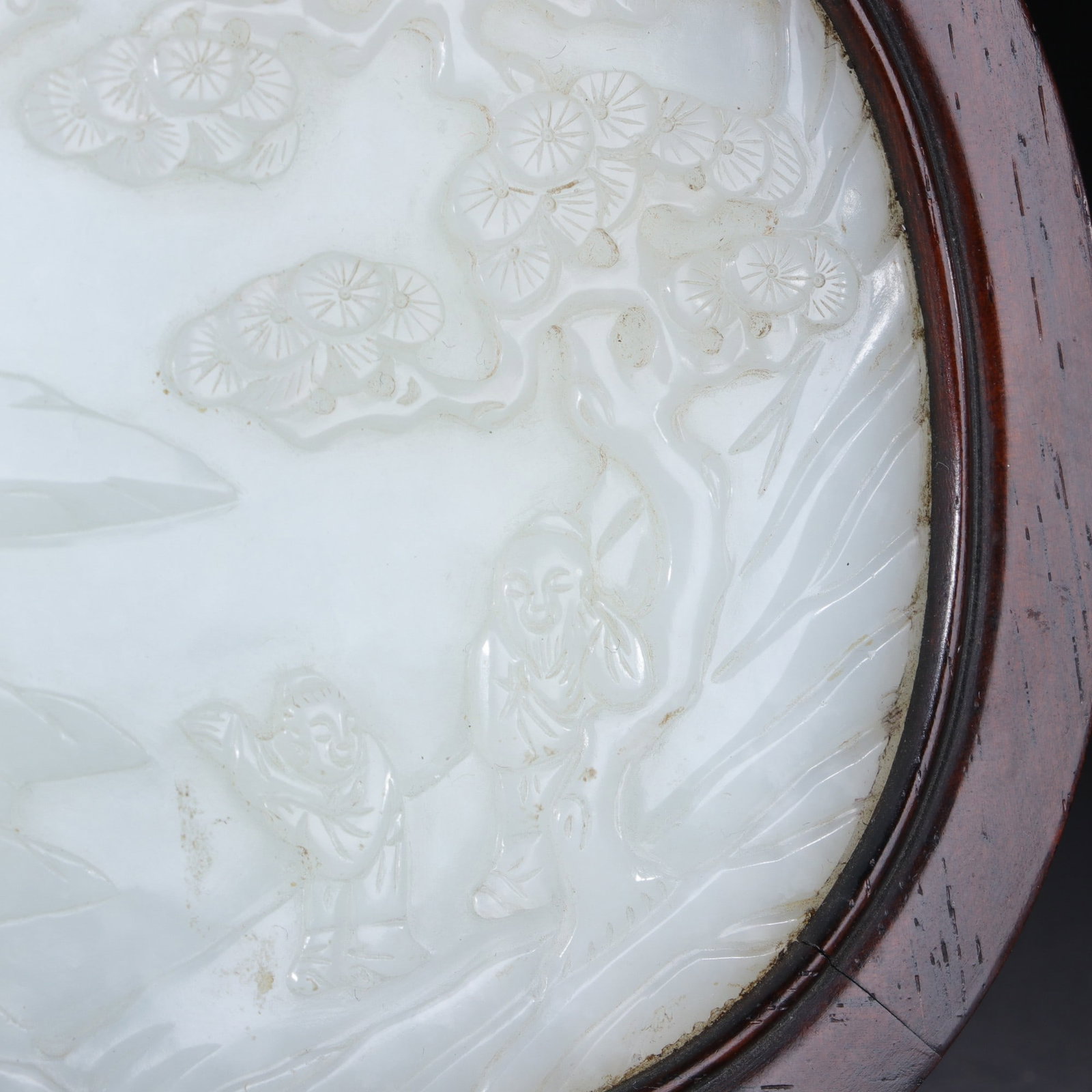 An Exquisite White Jade Landscape and Figure Pattern Screen - 5