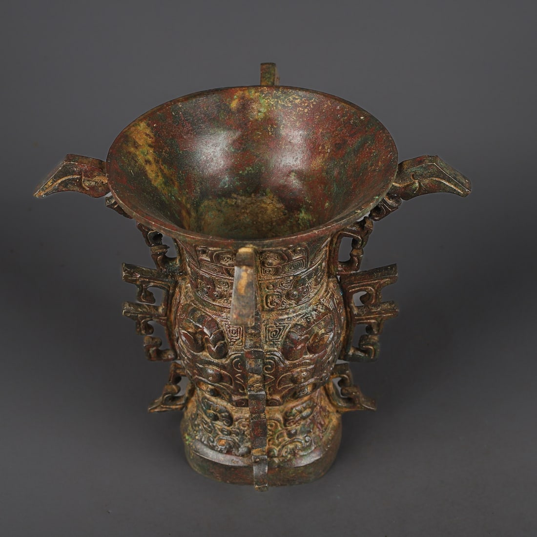 An Exquisite Bronze Beast-Face Pattern Vase - 3