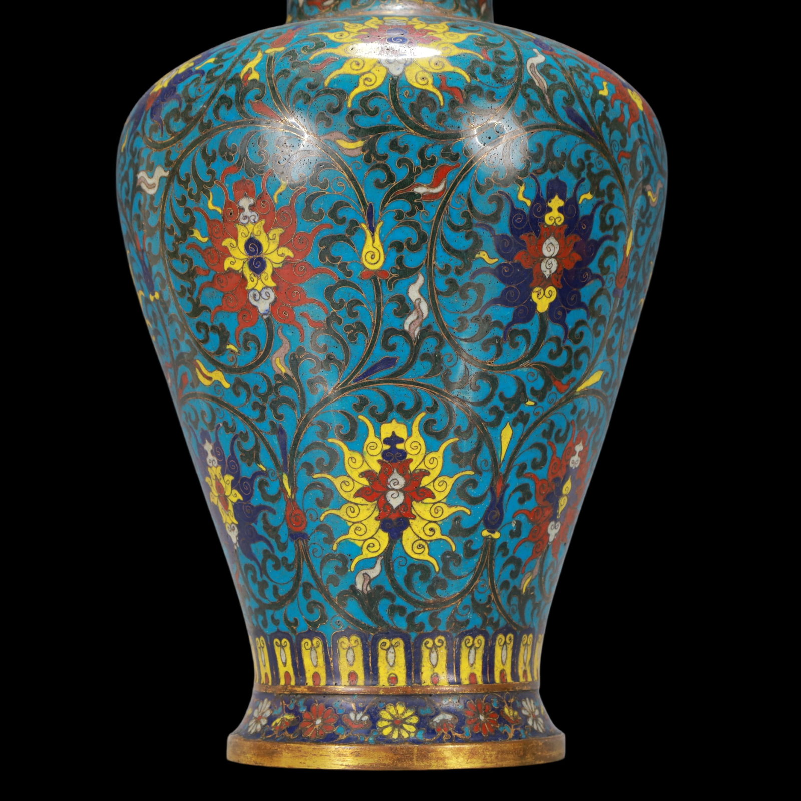 A Exquisite Cloisonne Lotus Pattern Vase - 3