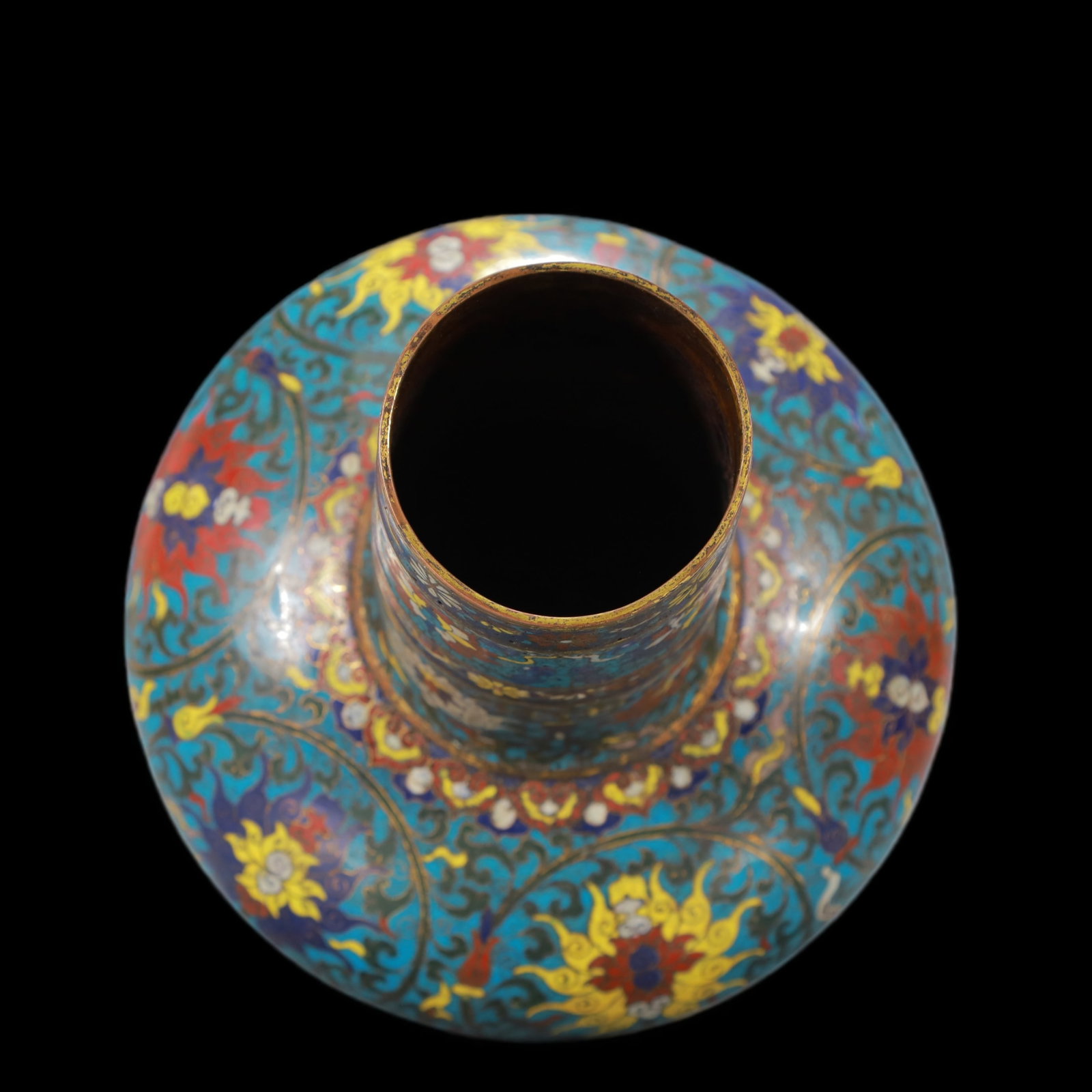 A Exquisite Cloisonne Lotus Pattern Vase - 4
