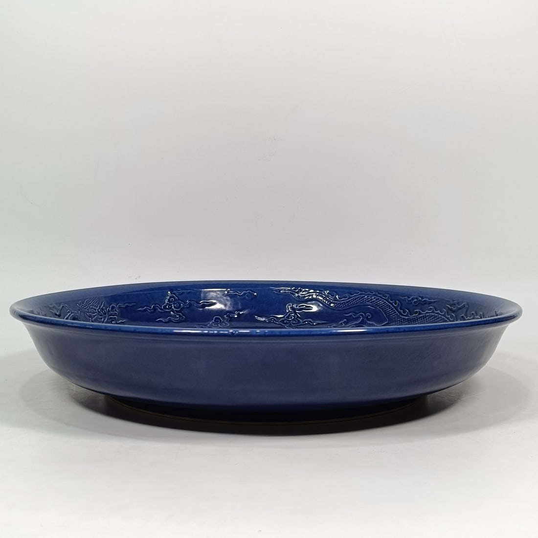 An Exquisite Blue Glazed Dragon Pattern Plate - 5