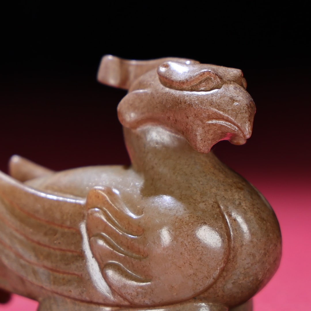 An Exquisite White Jade Phoenix Hand Piece - 2