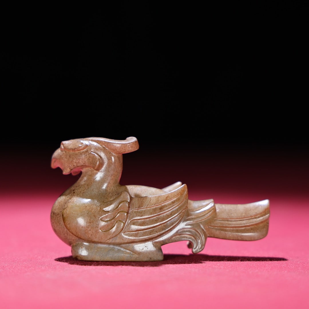 An Exquisite White Jade Phoenix Hand Piece - 5