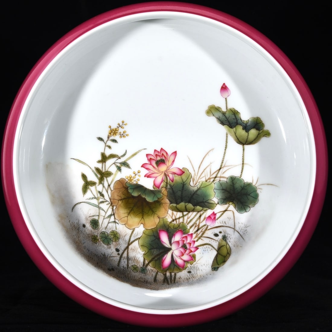 An Exquisite Famille-Rose Ruby Red-Glazed Flower Pattern Brush Washer: An Exquisite Famille-Rose Ruby Red-Glazed Flower Pattern Brush Washer Qing Dynasty, China Yongzheng Six-character Mark