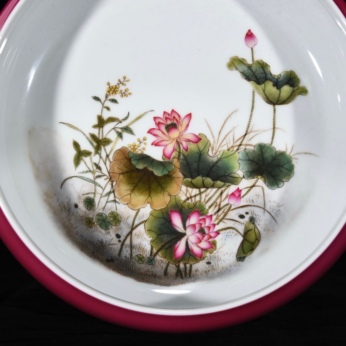 An Exquisite Famille-Rose Ruby Red-Glazed Flower Pattern Brush Washer - 5