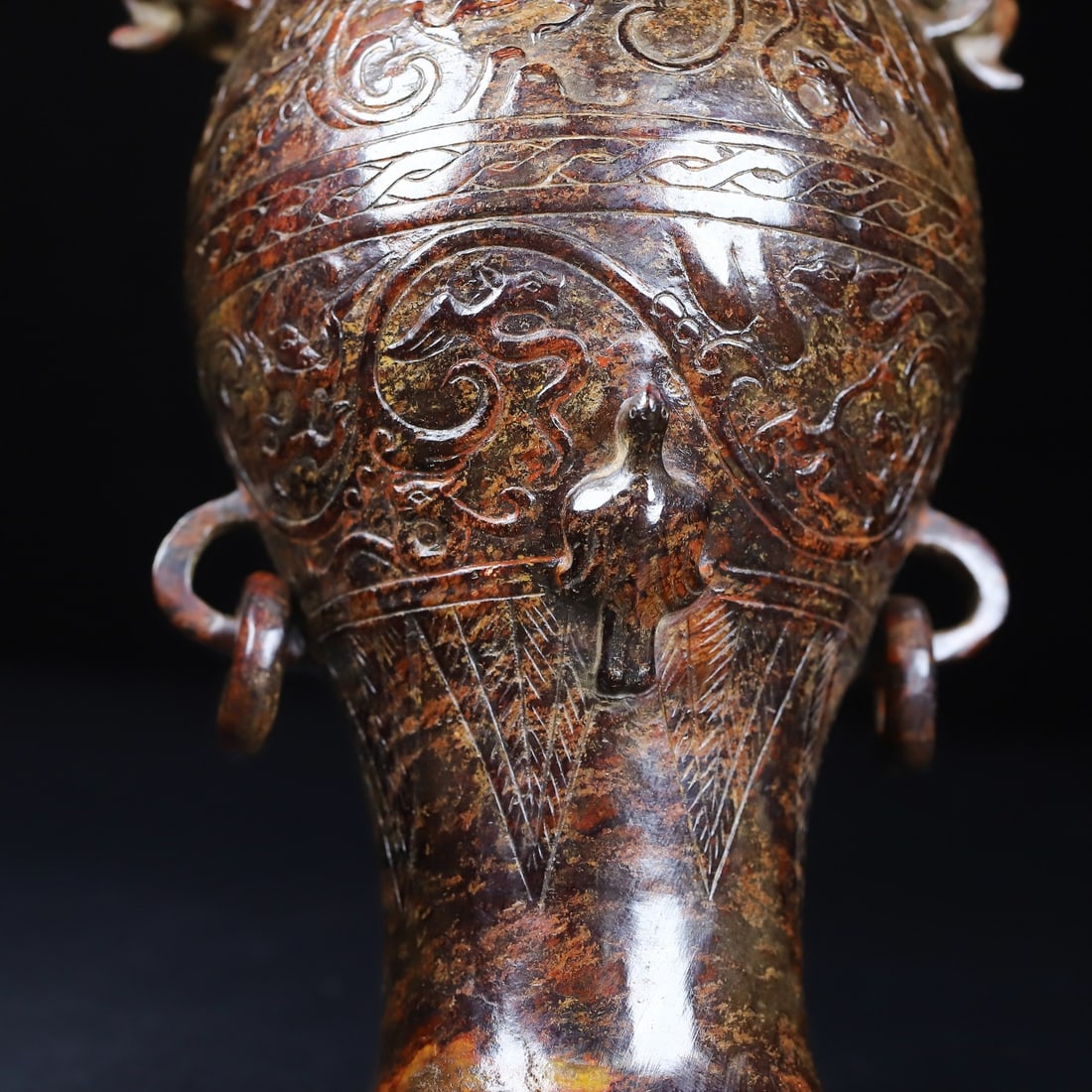 An Exquisite White Jade Auspicious Beast Pattern Vase - 10