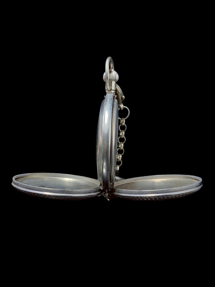 An Exquisite Silver Lotus Pattern Pocket watch - 5